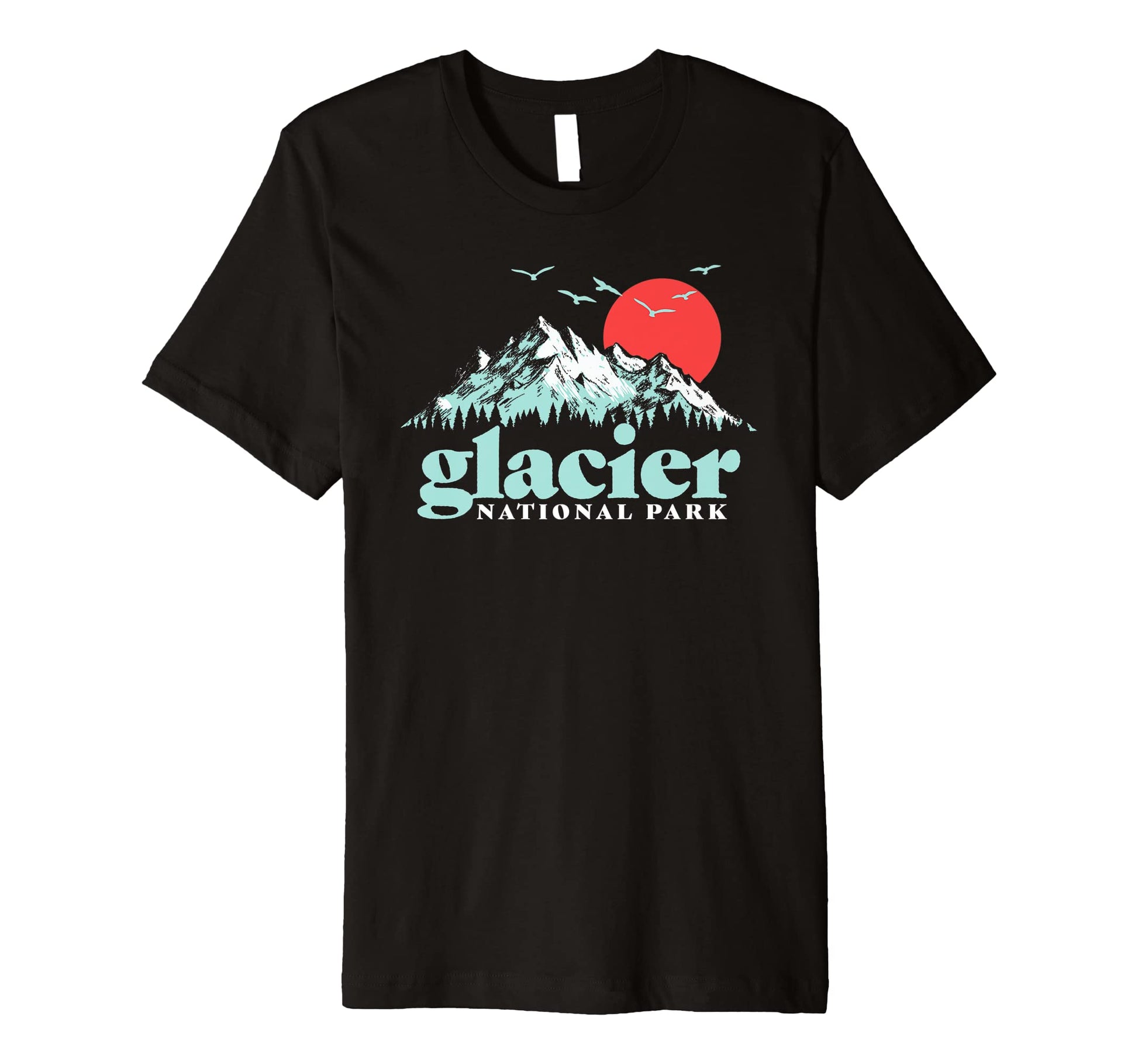 Glacier National Park 80S Mountains T-Shirt - Minimalist Print for Adults - T-Shirt, Sweatshirt, Hoodie