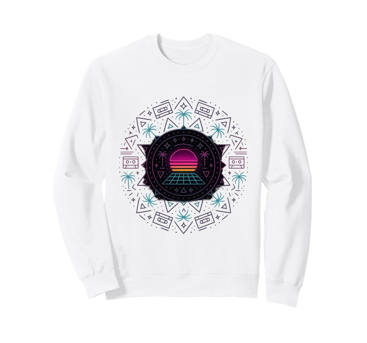 80S Synthwave Sweatshirt - Trendy Graphic for Adults - T-Shirt, Sweatshirt, Hoodie