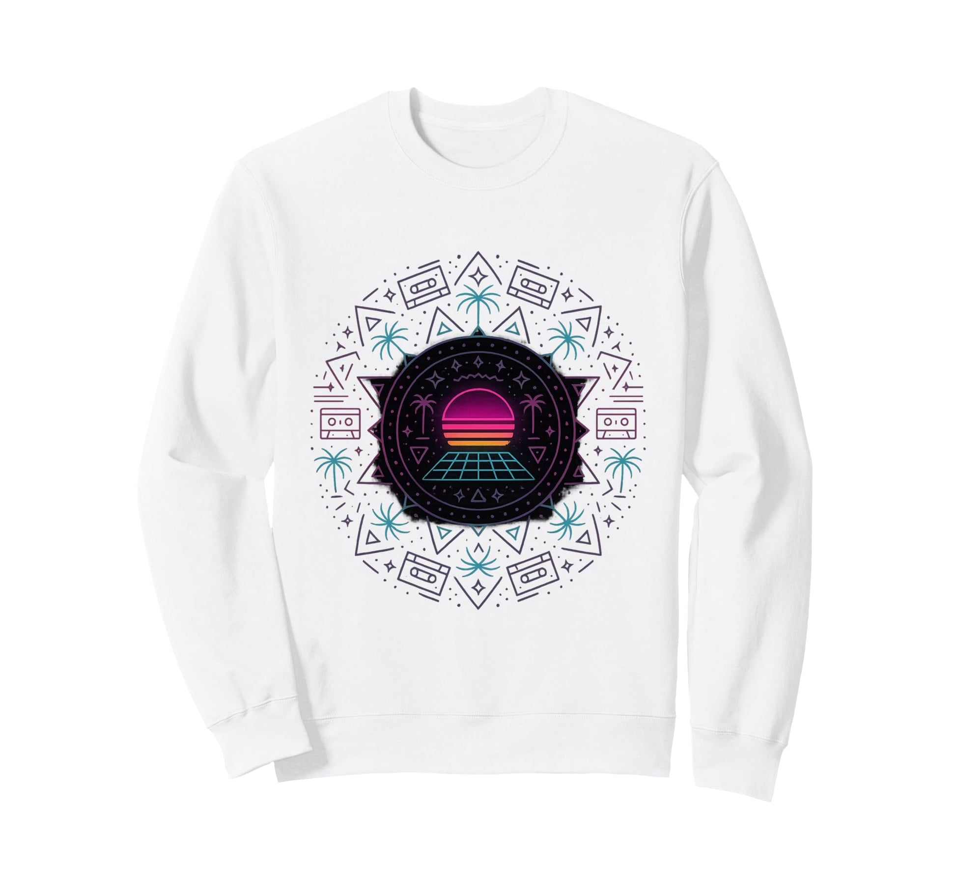 80S Synthwave Sweatshirt - Trendy Graphic for Adults - T-Shirt, Sweatshirt, Hoodie