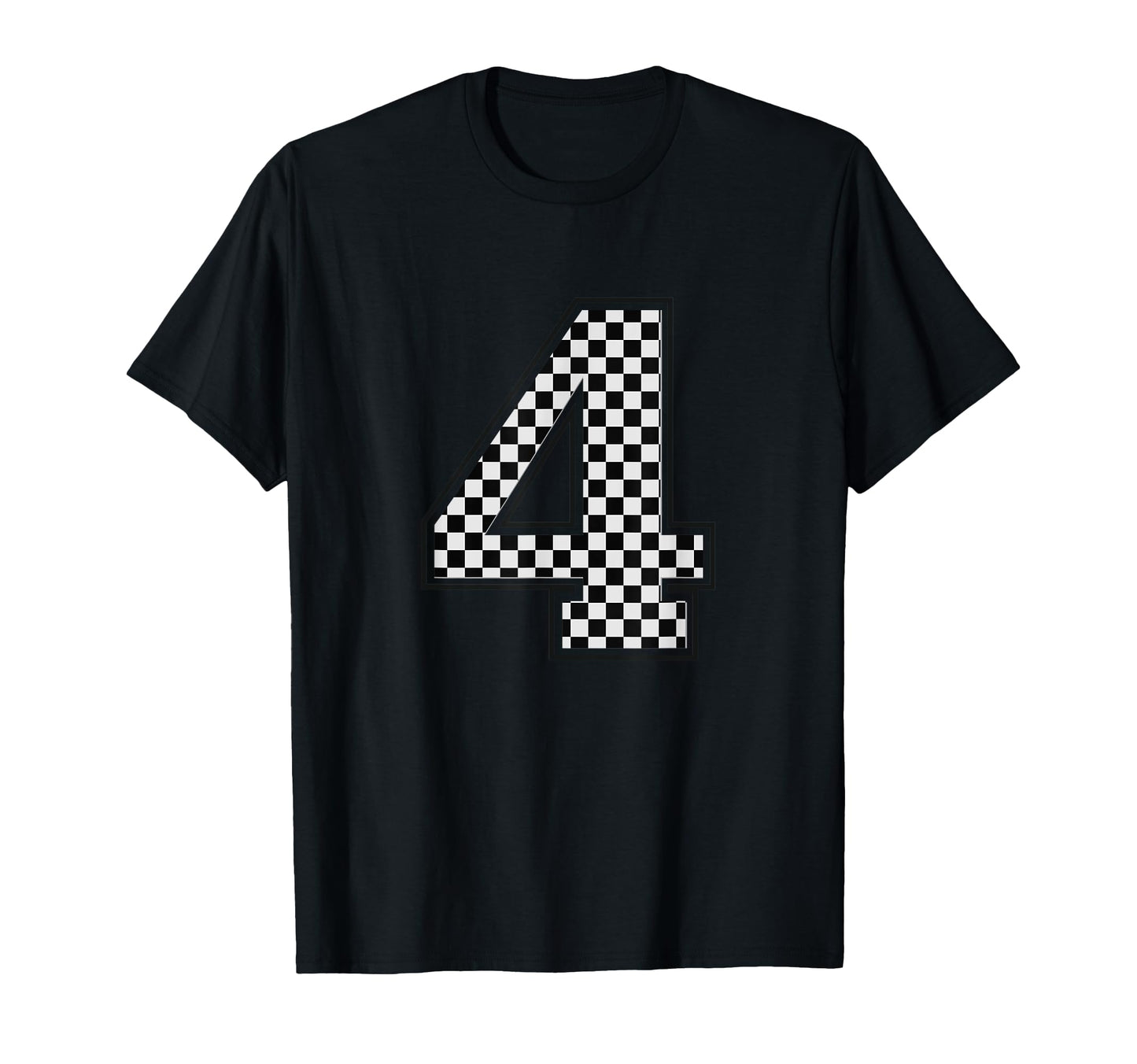 Number 4 Checkered Number T-Shirt - Aesthetic Graphic Unisex - T-Shirt, Sweatshirt, Hoodie