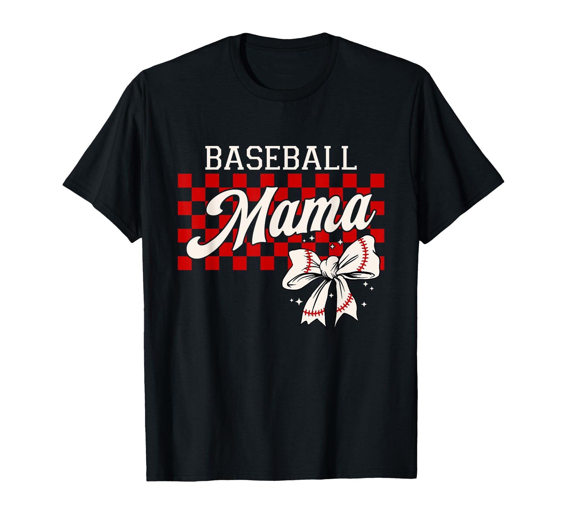 Checkered Baseball Mom Art Coquette T-Shirt - Fun Novelty Design Unisex - T-Shirt, Sweatshirt, Hoodie