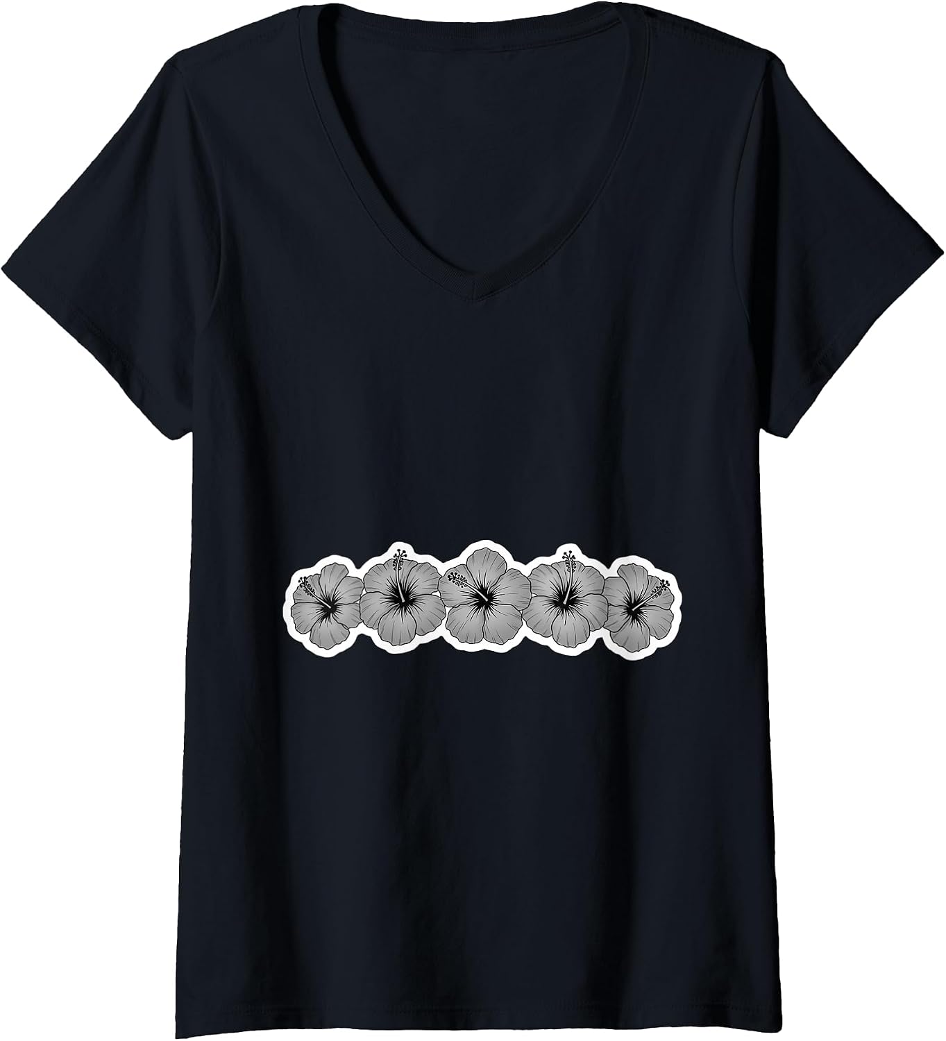 Black White Hibiscus Flower Hawaii Surfer Merch - Adult & Kids T-Shirts, Sweatshirts & Hoodies apparel design preview 1