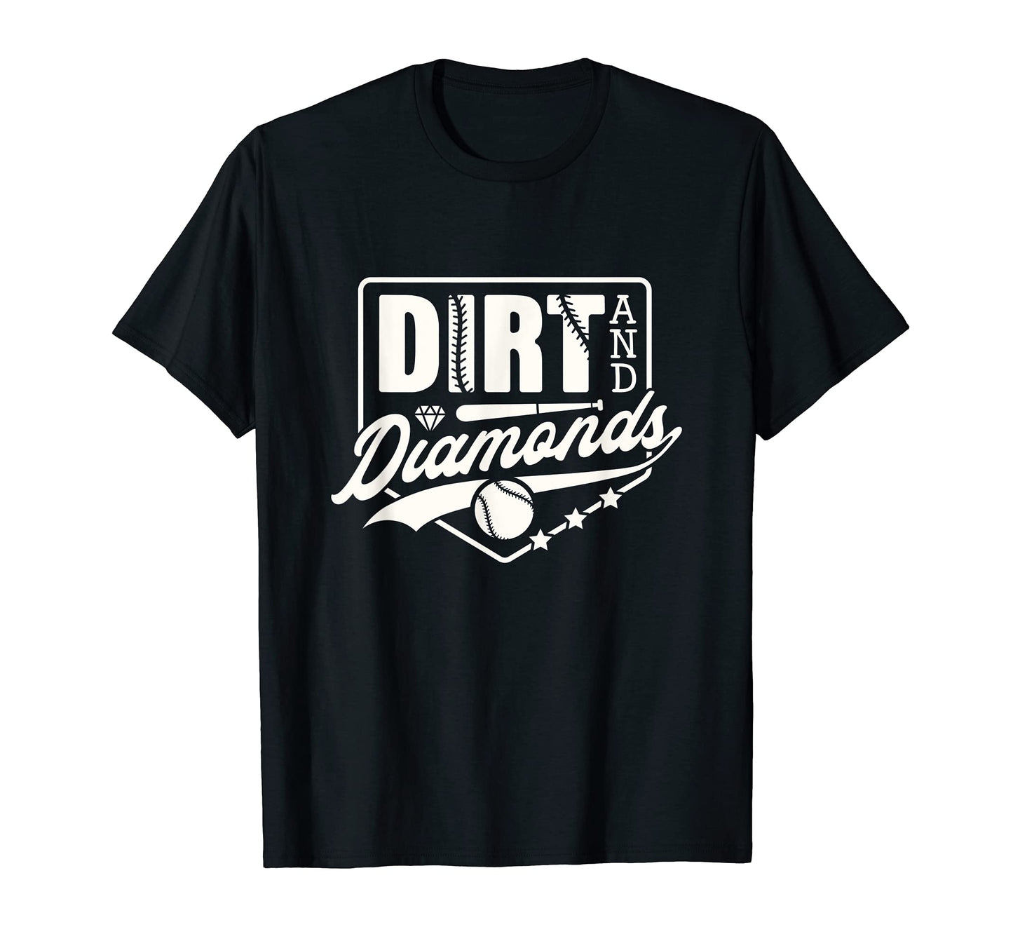 Softball Baseball Dirt And Diamonds Mom T-Shirt - Fun Novelty Design Unisex - T-Shirt, Sweatshirt, Hoodie