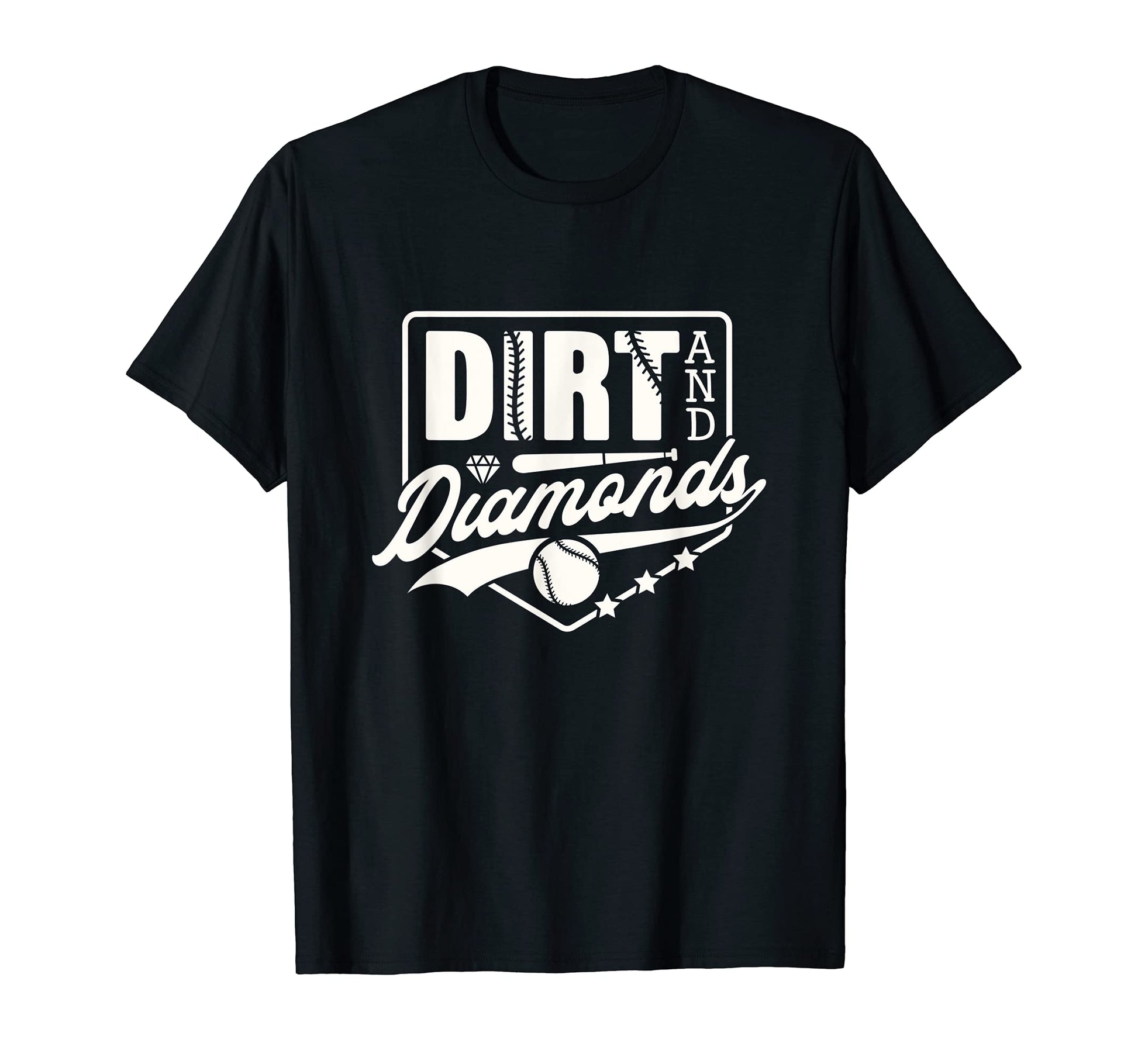 Softball Baseball Dirt And Diamonds Mom T-Shirt - Fun Novelty Design Unisex - T-Shirt, Sweatshirt, Hoodie