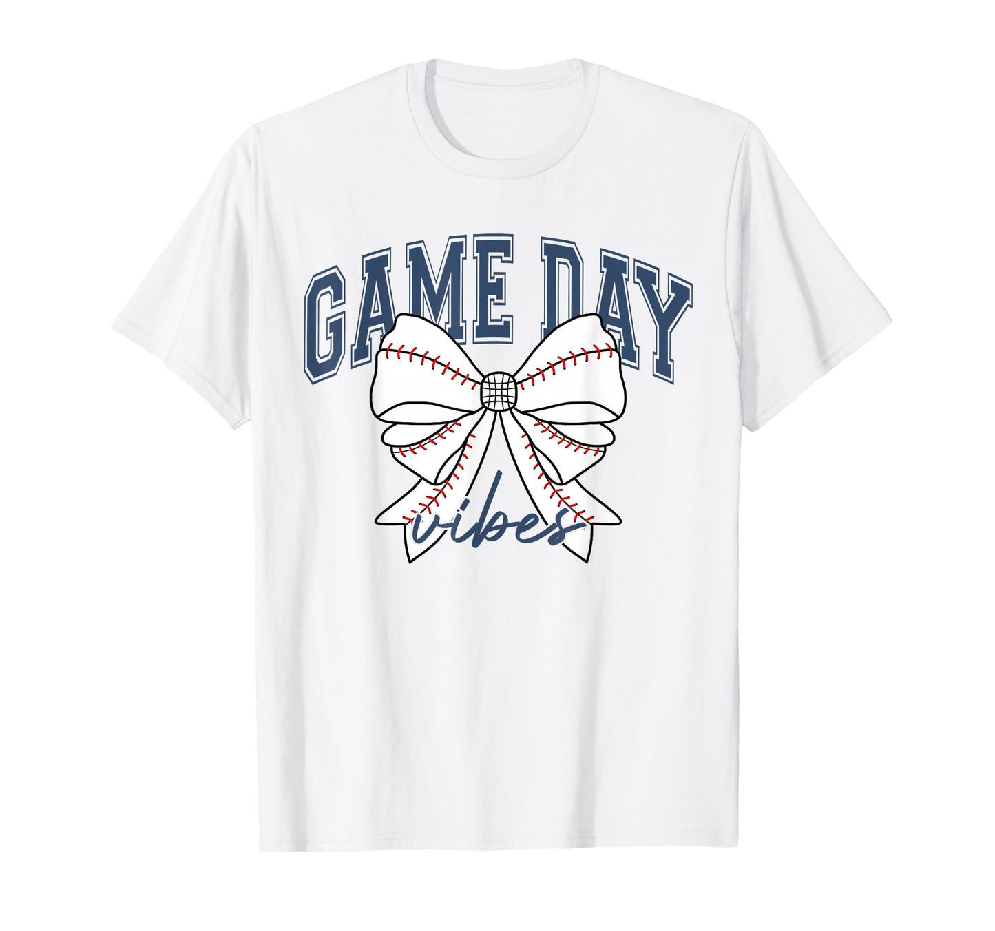 Game Day Vibes Coquette Bow Baseball T-Shirt - Novelty Apparel Unisex - T-Shirt, Sweatshirt, Hoodie