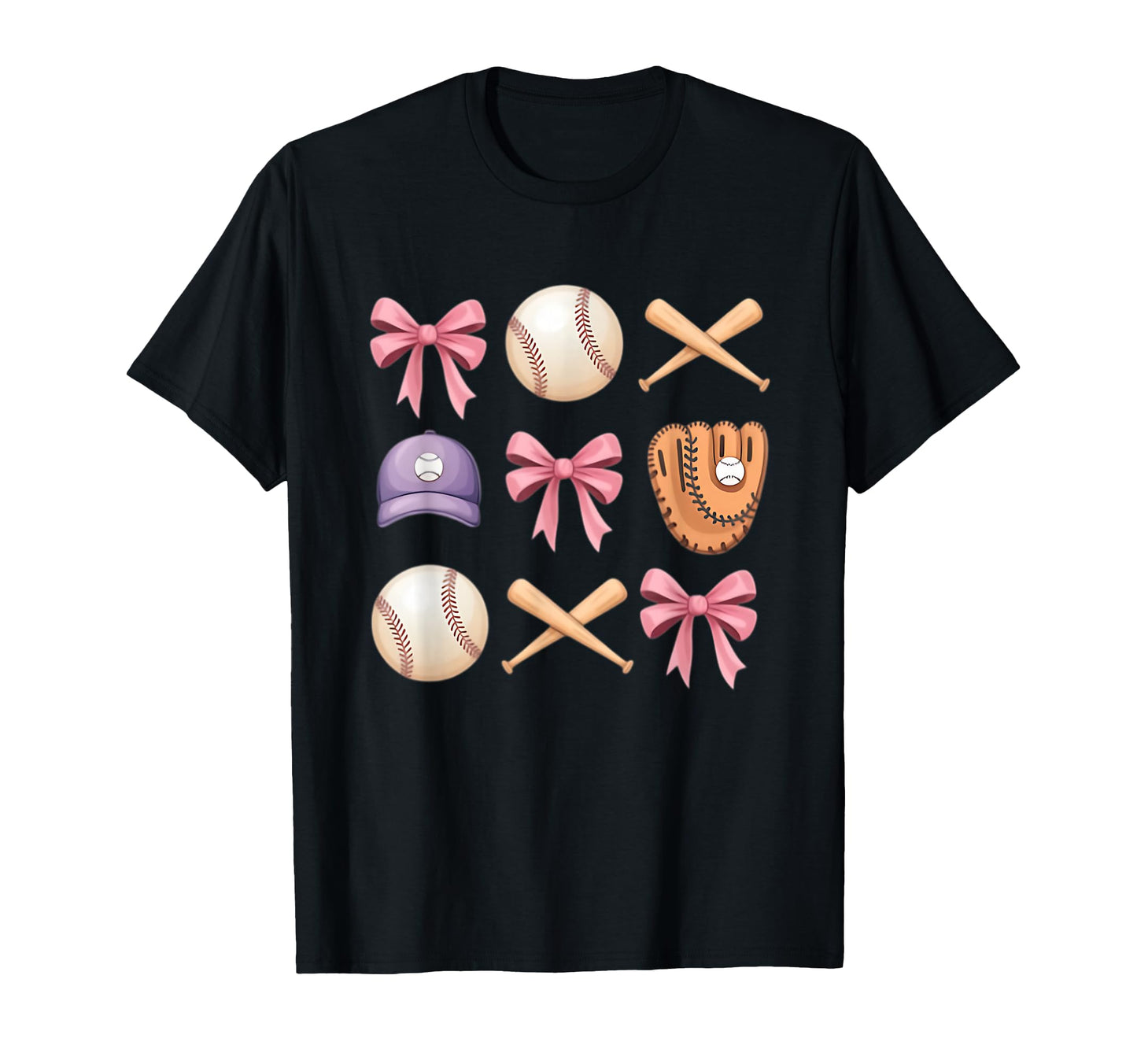 Baseball Coquette Bow Mom Sister T-Shirt - Unique Graphic Unisex - T-Shirt, Sweatshirt, Hoodie