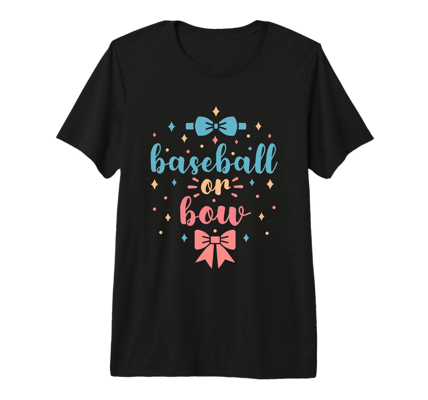 Baseball Or Bow Gender Reveal Future Parent T-Shirt - Graphic Print Unisex - T-Shirt, Sweatshirt, Hoodie