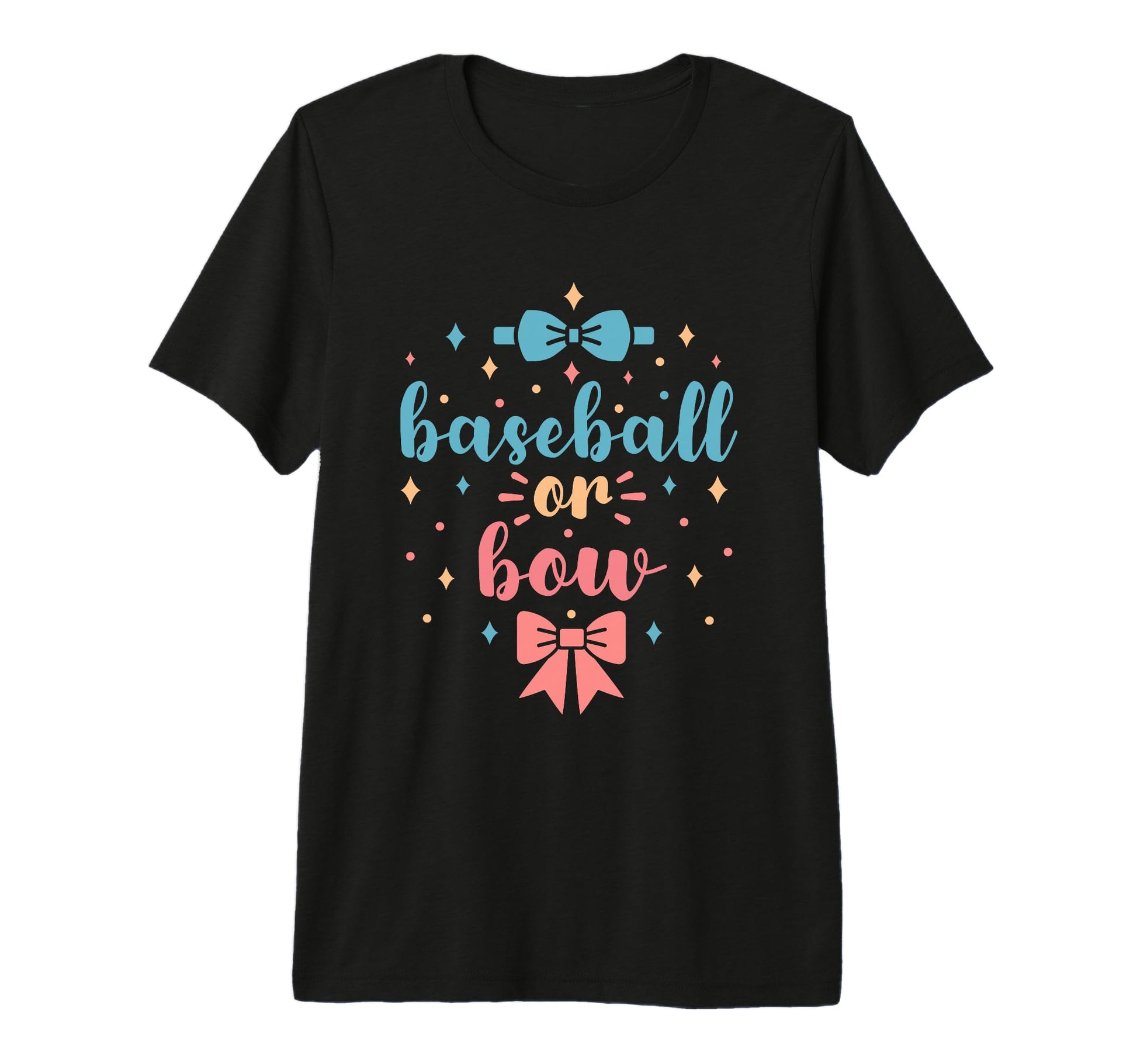 Baseball Or Bow Gender Reveal Future Parent T-Shirt - Graphic Print Unisex - T-Shirt, Sweatshirt, Hoodie