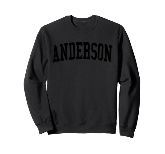 Anderson Distressed Black Varsity Sweatshirt - Unique Graphic for Adults - T-Shirt, Sweatshirt, Hoodie