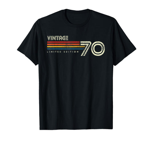 1970 Chest Stripe Birthday T-Shirt - Minimalist Print for Adults - T-Shirt, Sweatshirt, Hoodie