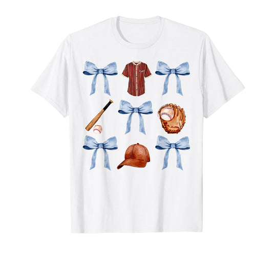 Baseball Coquette Bow Mothers Day T-Shirt - Streetwear Style Men Women - T-Shirt, Sweatshirt, Hoodie