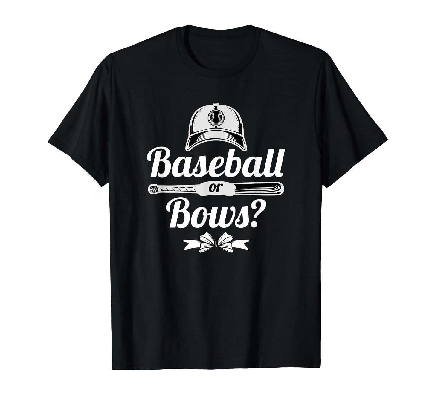 Baseball Or Bows Gender Reveal Party Gift T-Shirt - Graphic Print Men Women - T-Shirt, Sweatshirt, Hoodie