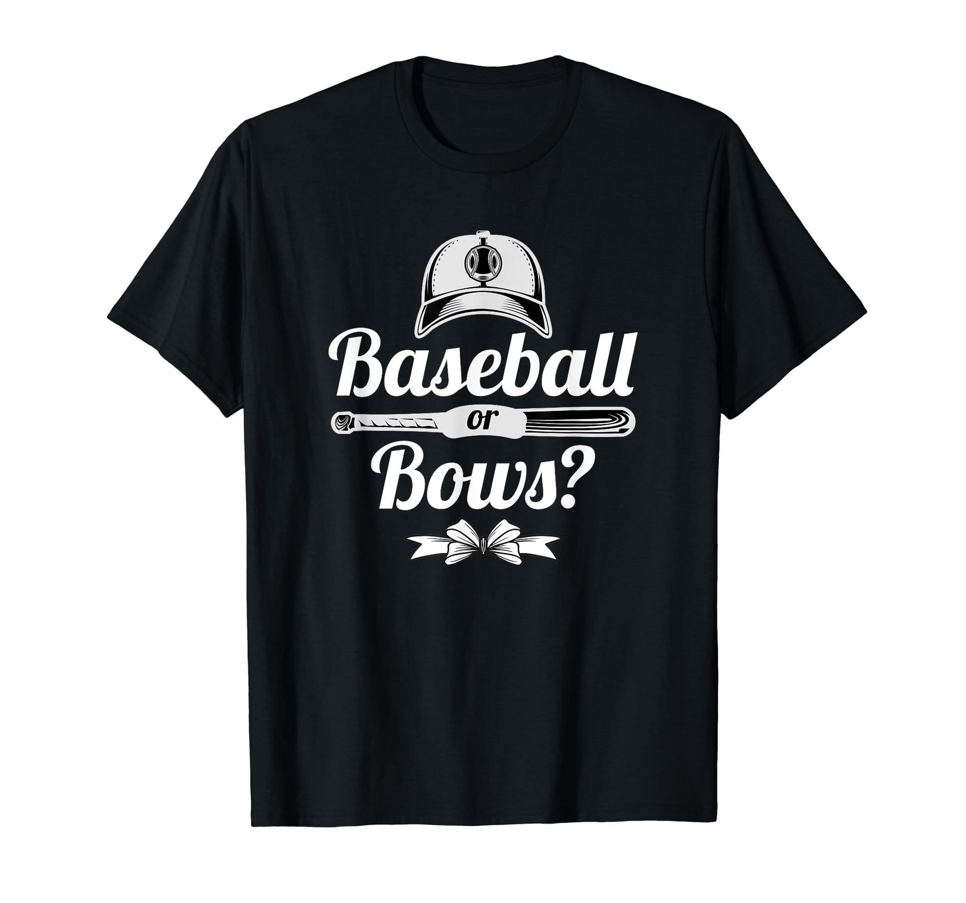 Baseball Or Bows Gender Reveal Party Gift T-Shirt - Graphic Print Men Women - T-Shirt, Sweatshirt, Hoodie