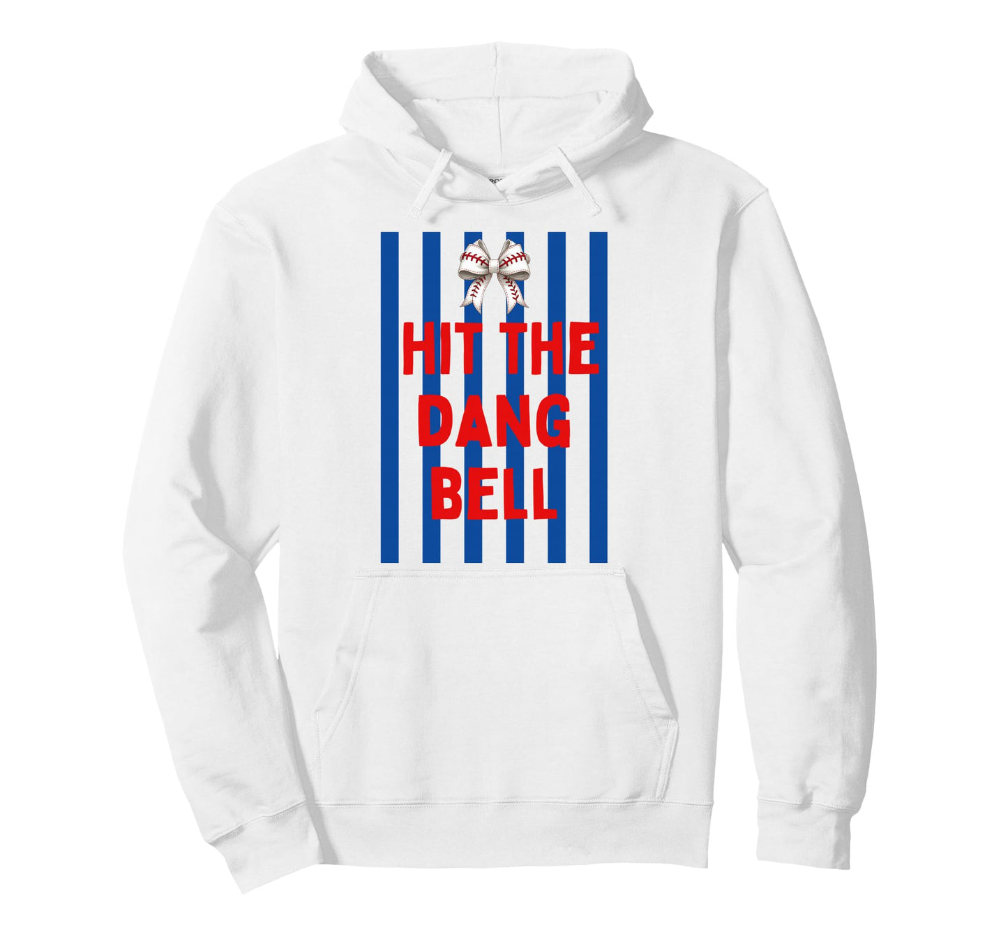 Striped Baseball Hit Dang Ball Bow Trendy Hoodie - Streetwear Style Unisex - T-Shirt, Sweatshirt, Hoodie