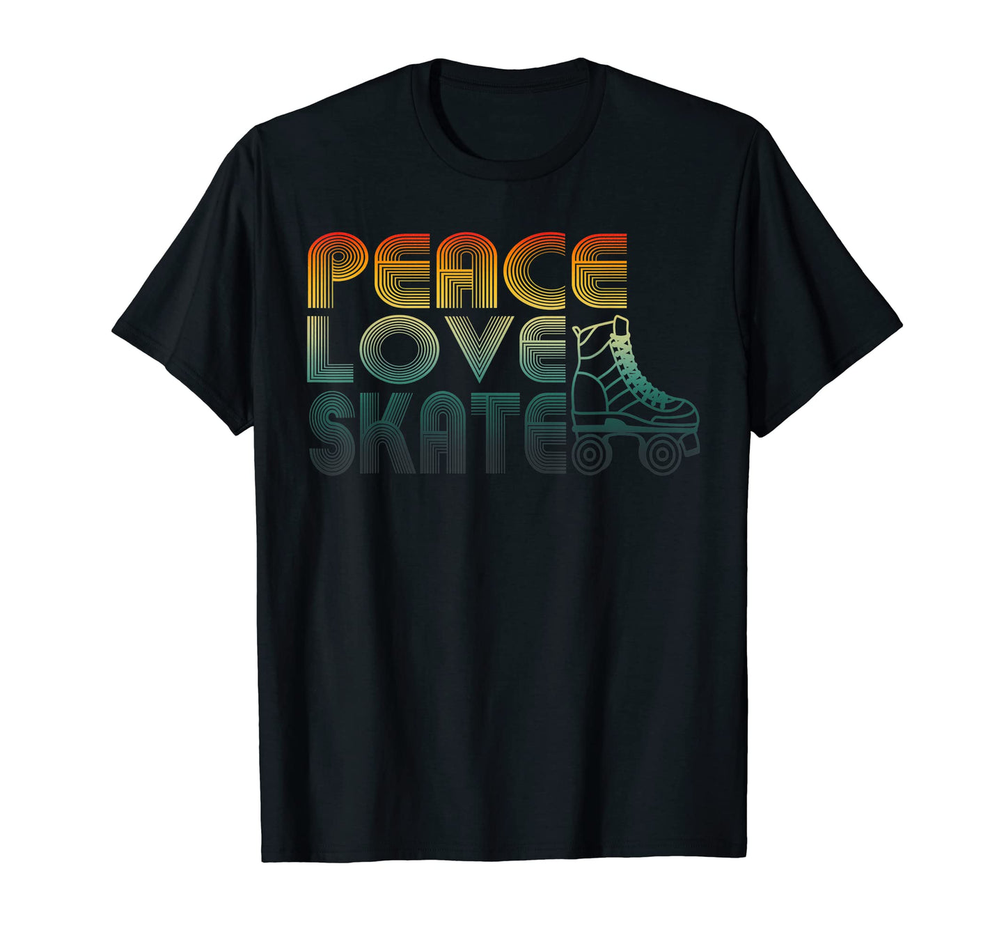 Peace Love Skate Old School Roller Skater T-Shirt - Unique Graphic Unisex - T-Shirt, Sweatshirt, Hoodie