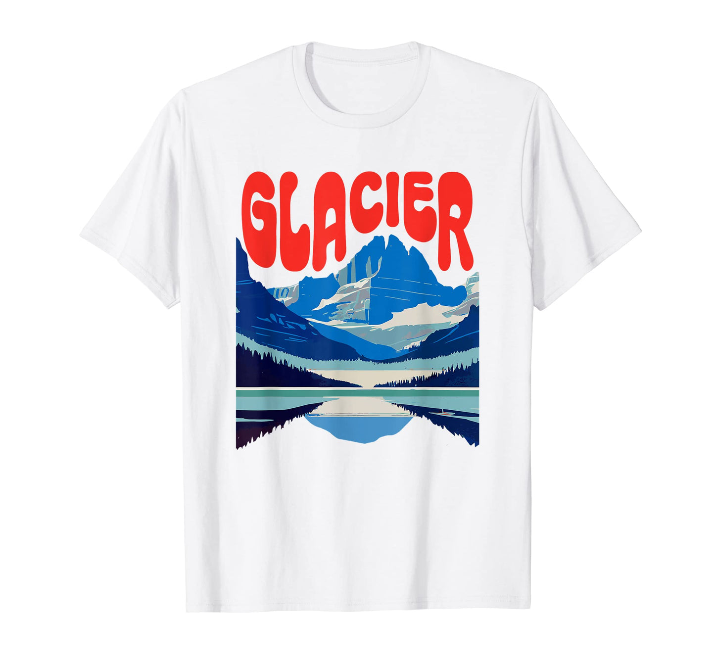 Glacier National Park 80S T-Shirt - Casual Everyday Wear for Adults - T-Shirt, Sweatshirt, Hoodie