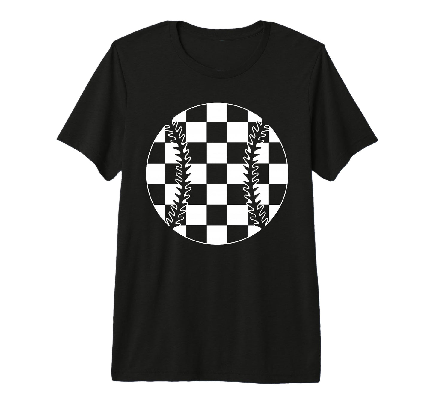 Checkered Baseball Player Lover Fan T-Shirt - Custom Art Print for Adults - T-Shirt, Sweatshirt, Hoodie