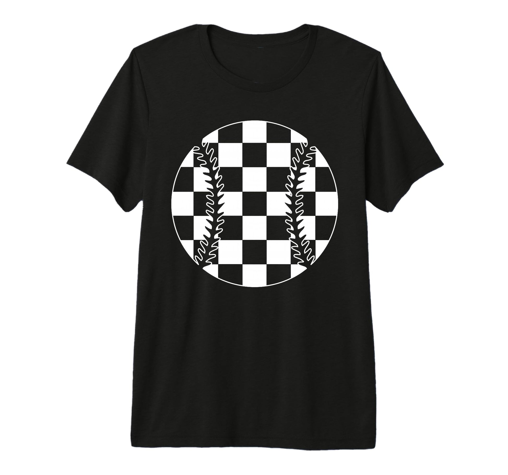 Checkered Baseball Player Lover Fan T-Shirt - Custom Art Print for Adults - T-Shirt, Sweatshirt, Hoodie