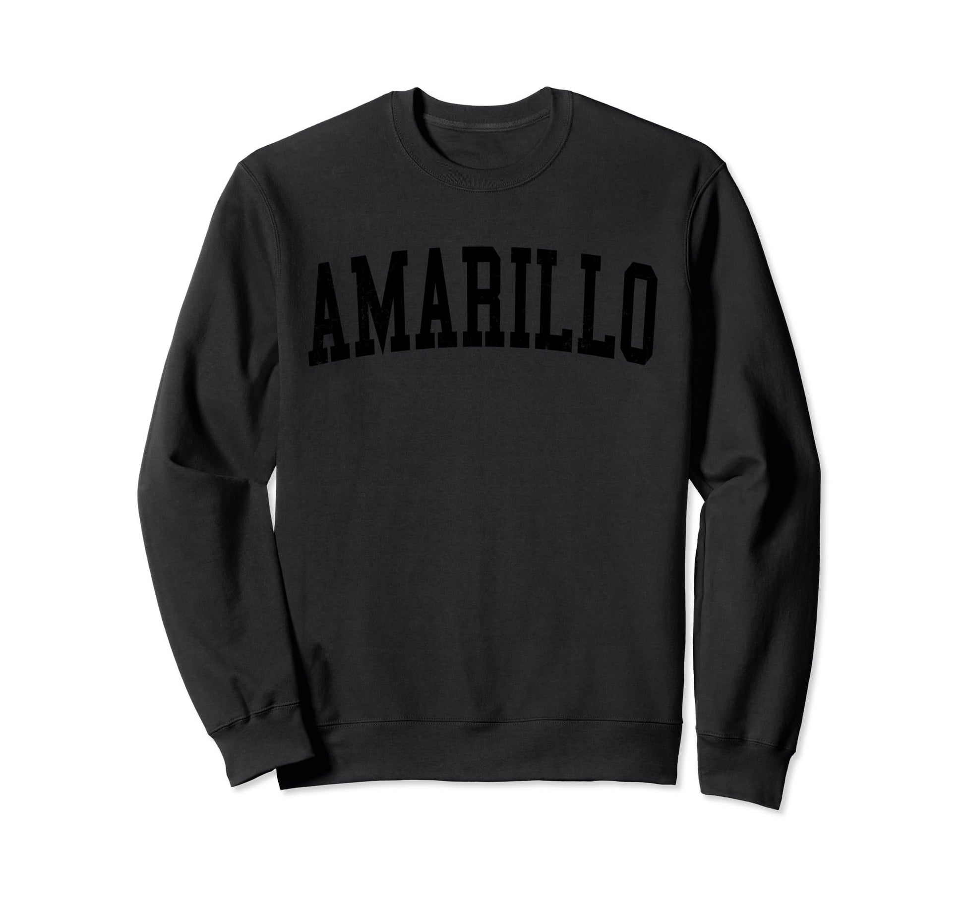 Amarillo Tx Distressed Black Sweatshirt - Minimalist Print for Adults - T-Shirt, Sweatshirt, Hoodie