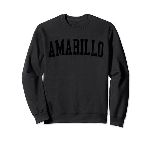 Amarillo Tx Distressed Black Sweatshirt - Minimalist Print for Adults - T-Shirt, Sweatshirt, Hoodie