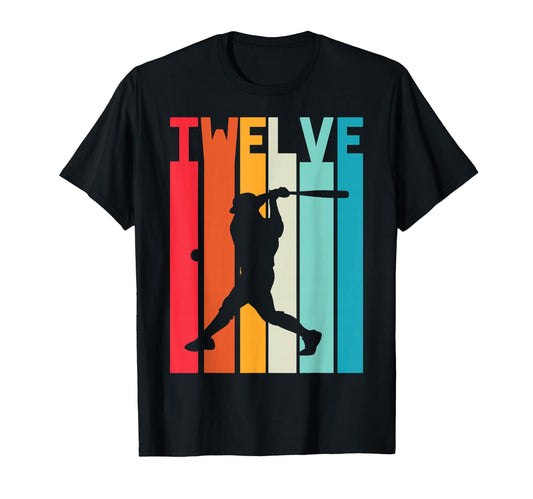 12Th Birthday Baseball 12 Years Old T-Shirt - Custom Art Print Men Women - T-Shirt, Sweatshirt, Hoodie