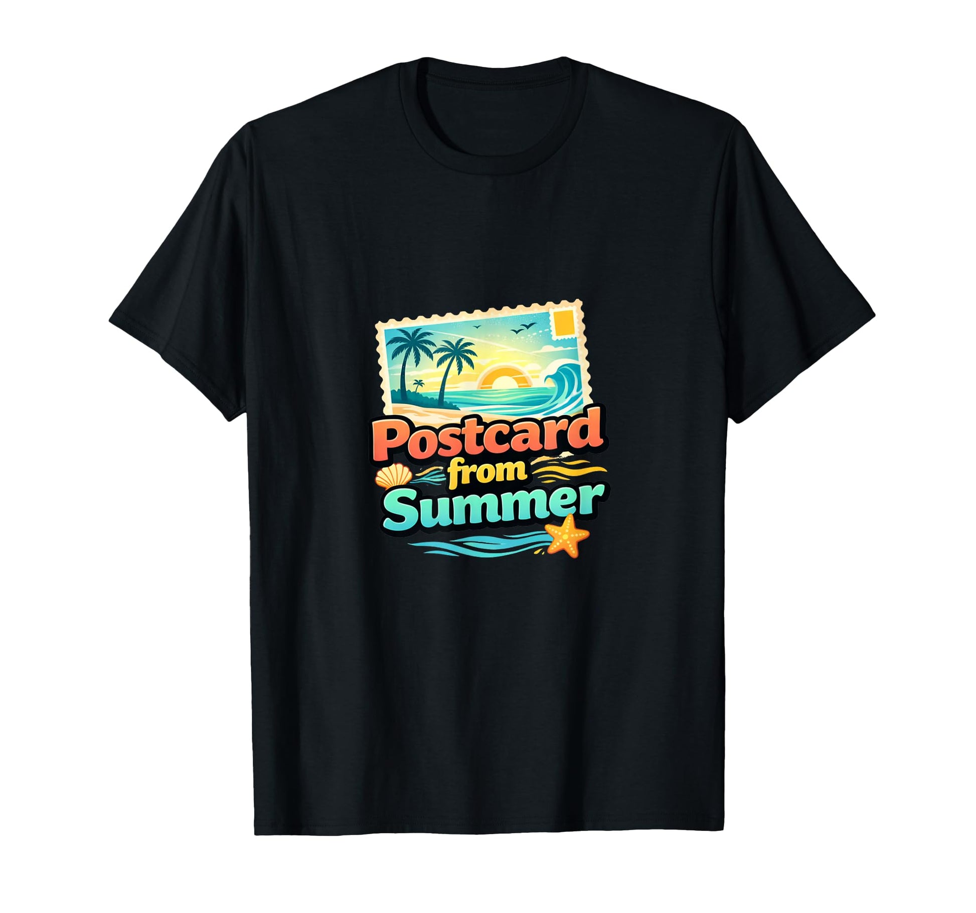 Summer Postcard Beach Sunset Coastal T-Shirt - Trendy Graphic Men Women - T-Shirt, Sweatshirt, Hoodie