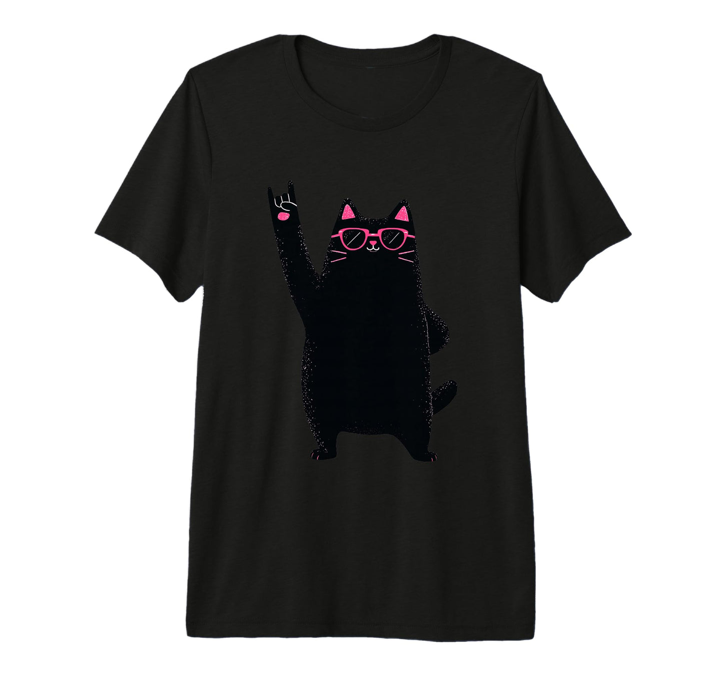Cat Black Cat Rock And Roll Funny T-Shirt - Streetwear Style for Adults - T-Shirt, Sweatshirt, Hoodie