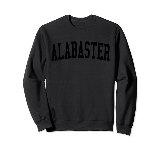Alabaster Al Distressed Black Varsity Sweatshirt - Aesthetic Graphic Unisex - T-Shirt, Sweatshirt, Hoodie
