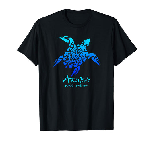 Aruba West Indies Tribal Turtle Vacation T-Shirt - Graphic Print Unisex - T-Shirt, Sweatshirt, Hoodie