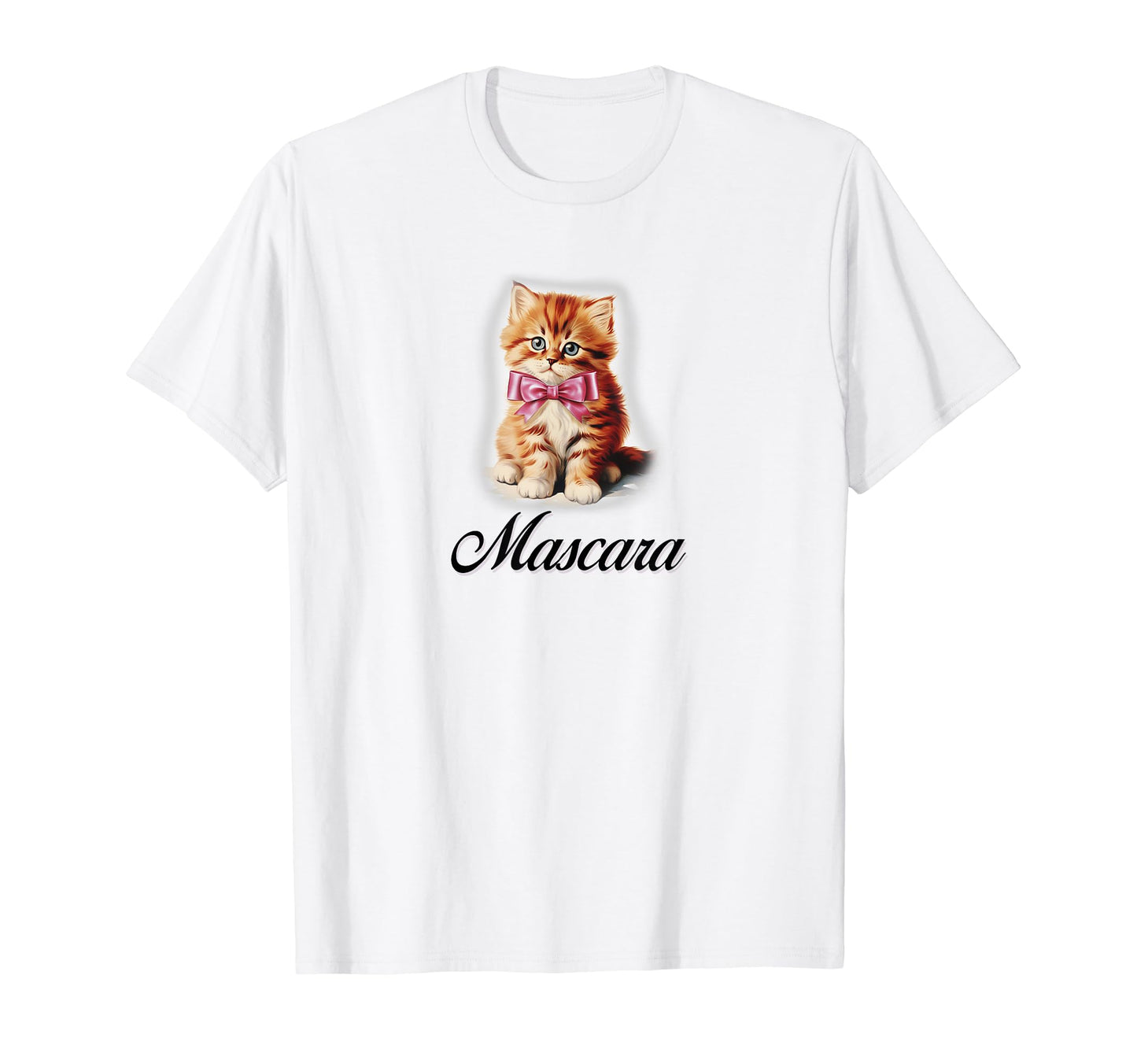Mascara Cat Coquette Bow Girlcore Y2K T-Shirt - Graphic Print Unisex - T-Shirt, Sweatshirt, Hoodie