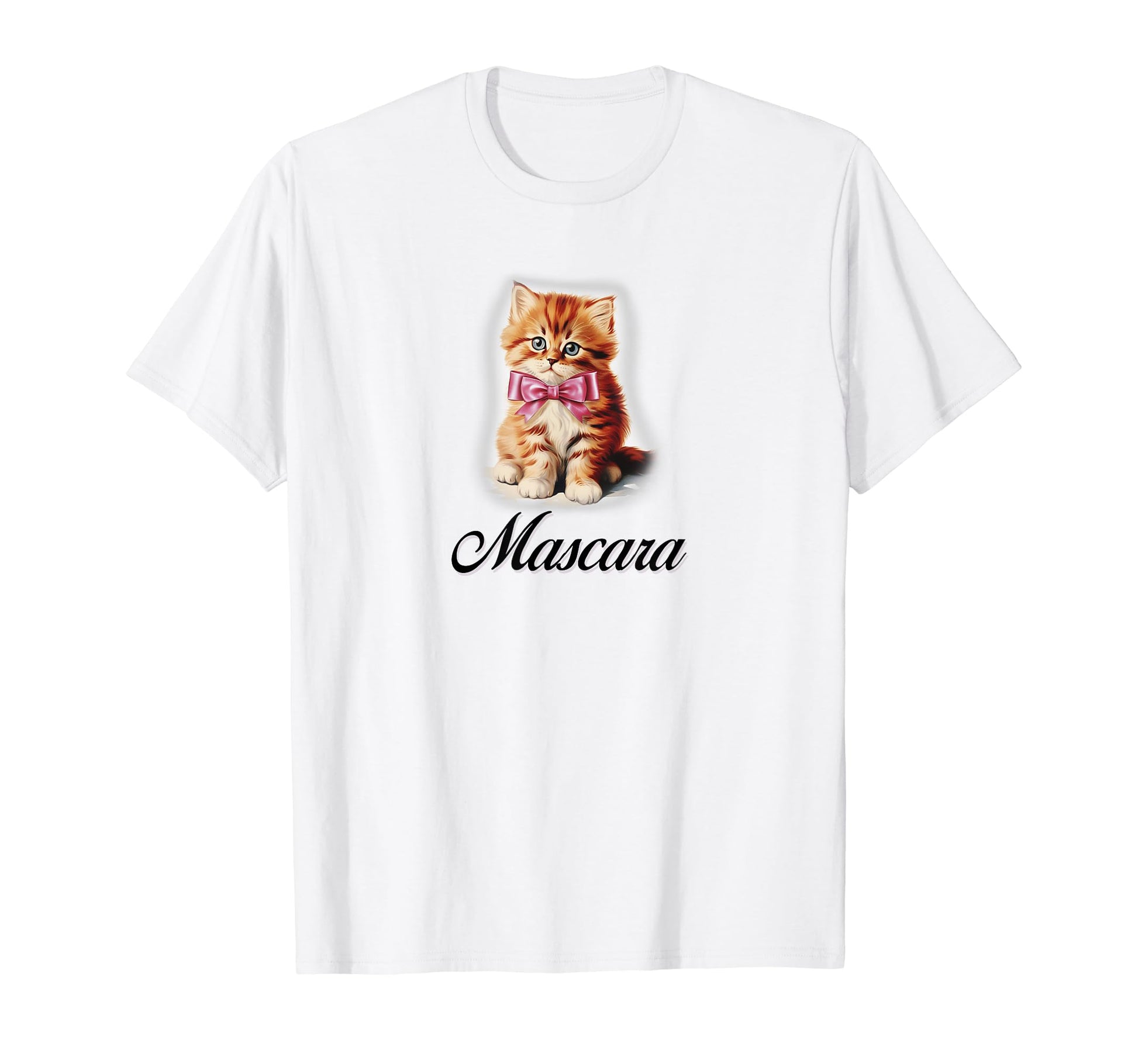 Mascara Cat Coquette Bow Girlcore Y2K T-Shirt - Graphic Print Unisex - T-Shirt, Sweatshirt, Hoodie