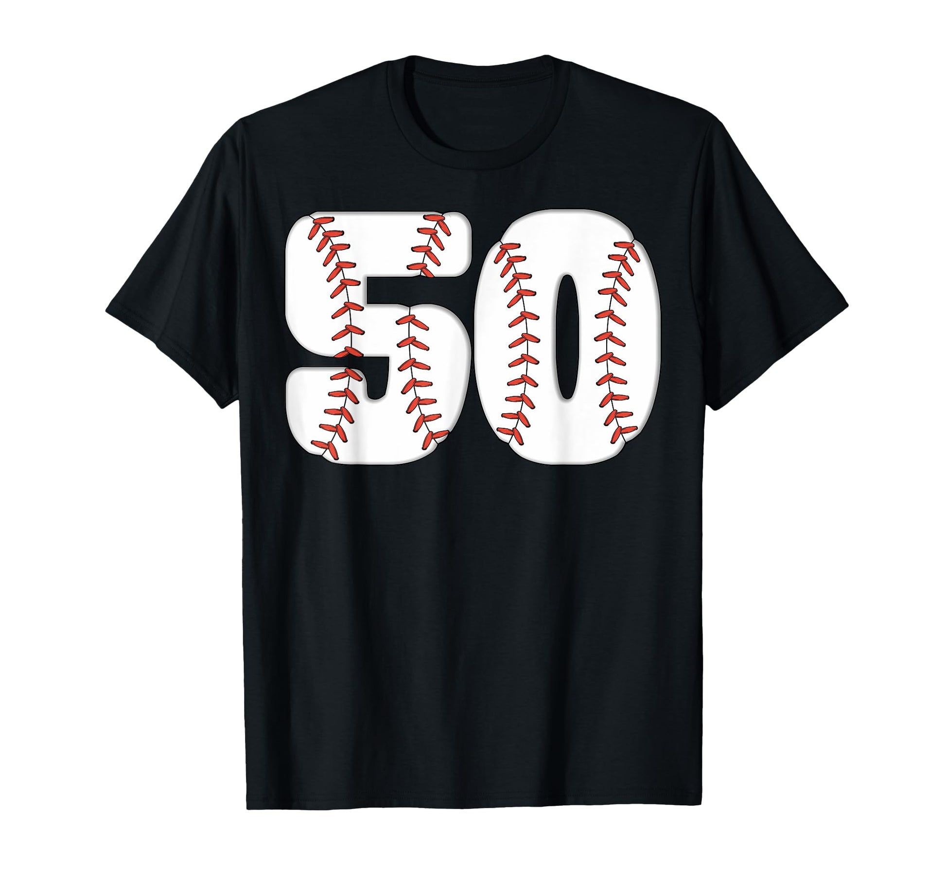 Baseball Number 50 Baseball Birthday T-Shirt - Unique Graphic for Adults - T-Shirt, Sweatshirt, Hoodie