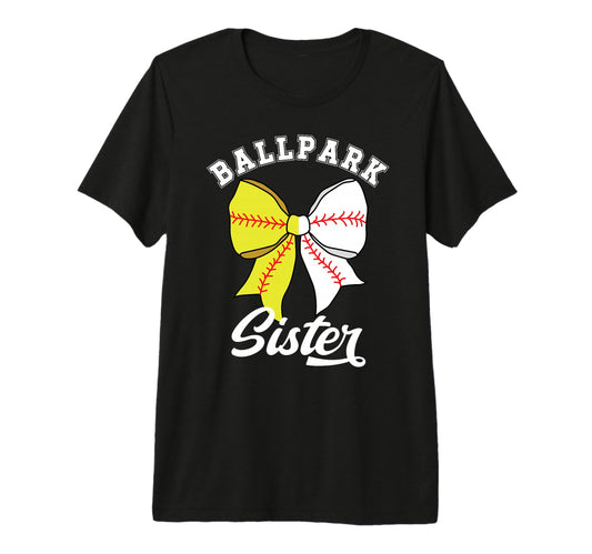 Ballpark Sister Coquette Baseball T-Shirt - Unique Graphic Men Women - T-Shirt, Sweatshirt, Hoodie