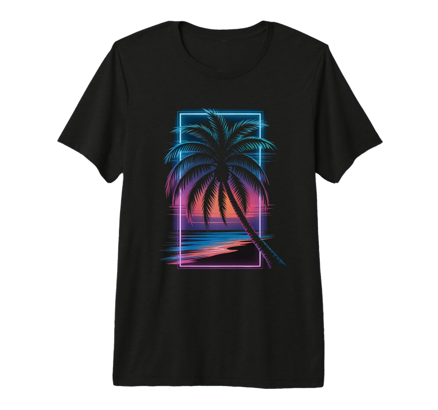 Retrowave Palm Tree 1980S Synthwave T-Shirt - Novelty Apparel Unisex - T-Shirt, Sweatshirt, Hoodie