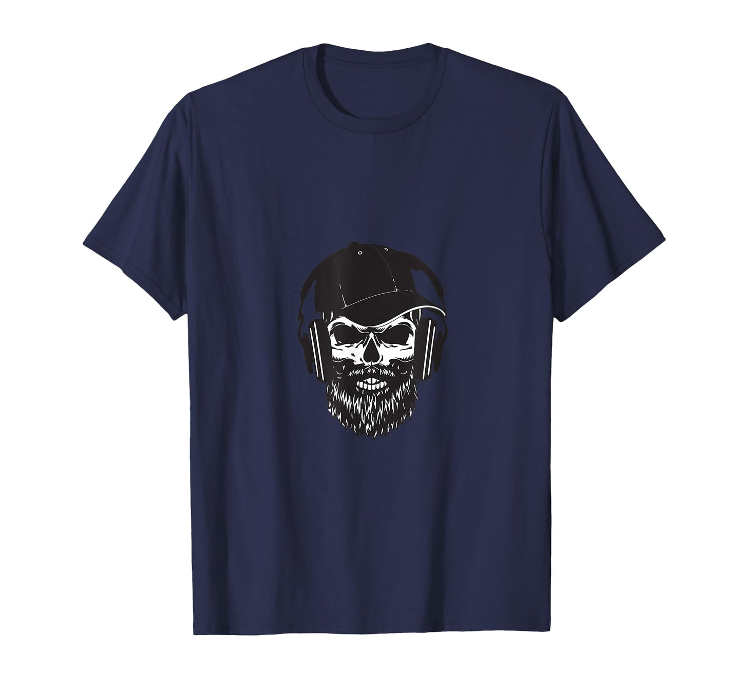 Hipster Skull Beard Headphones And T-Shirt - Trendy Graphic for Adults - T-Shirt, Sweatshirt, Hoodie