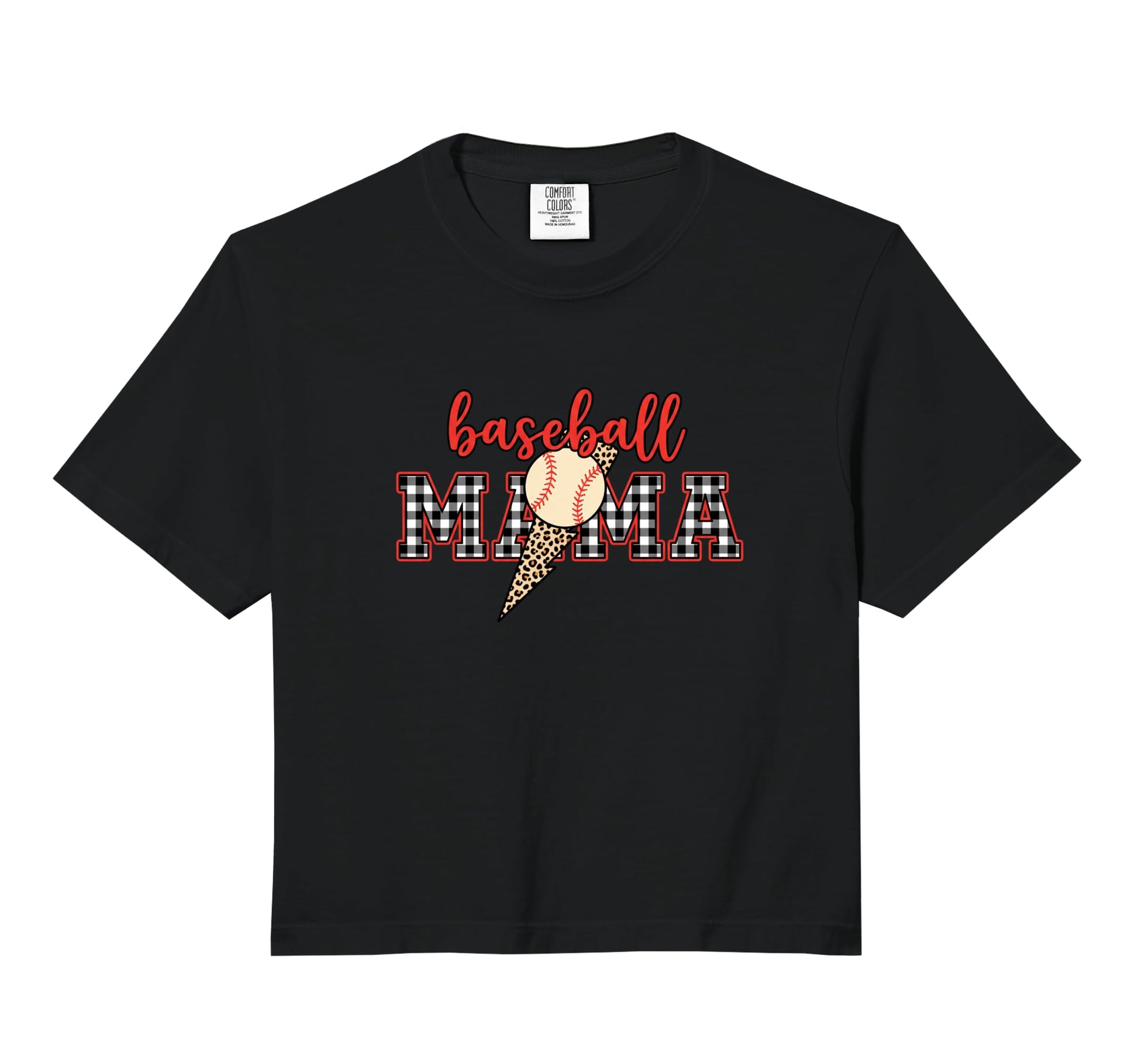 Baseball Mama Plaid Leopard Mom Fan Hoodie - Unique Graphic for Adults - T-Shirt, Sweatshirt, Hoodie