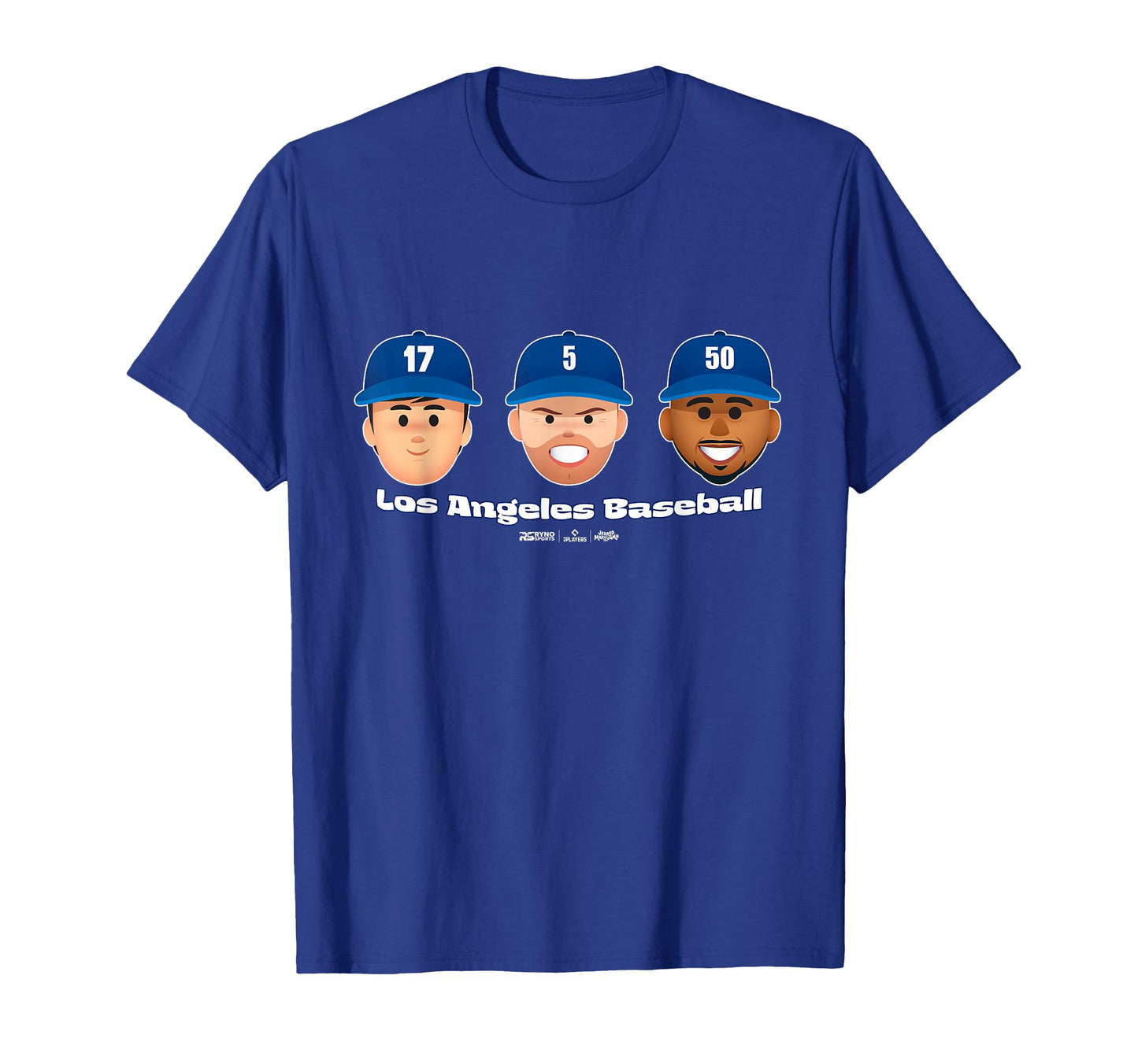 Los Angeles Baseball Players Head Trio T-Shirt - Unique Graphic for Adults - T-Shirt, Sweatshirt, Hoodie
