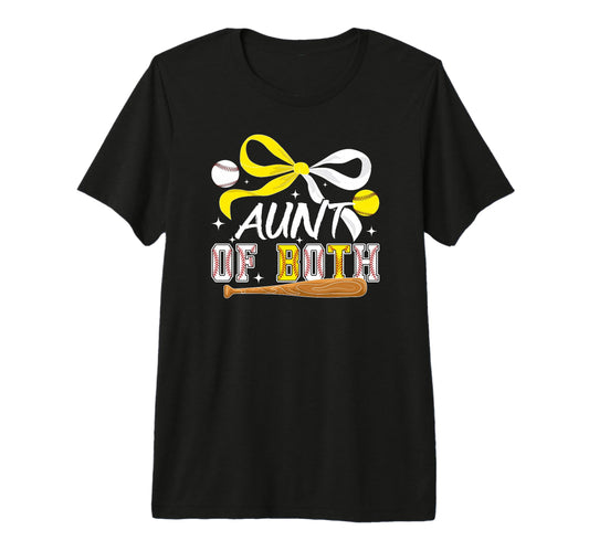 Aunt Both Coquette Baseball Softball T-Shirt - Unique Graphic for Adults - T-Shirt, Sweatshirt, Hoodie