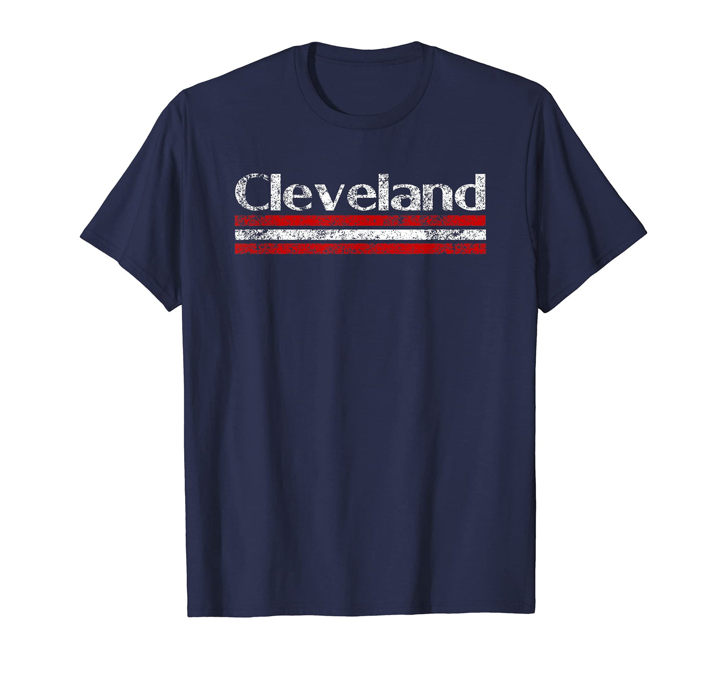 Cleveland Ohio Weathered Stripe Throwback T-Shirt - Graphic Print Men Women - T-Shirt, Sweatshirt, Hoodie