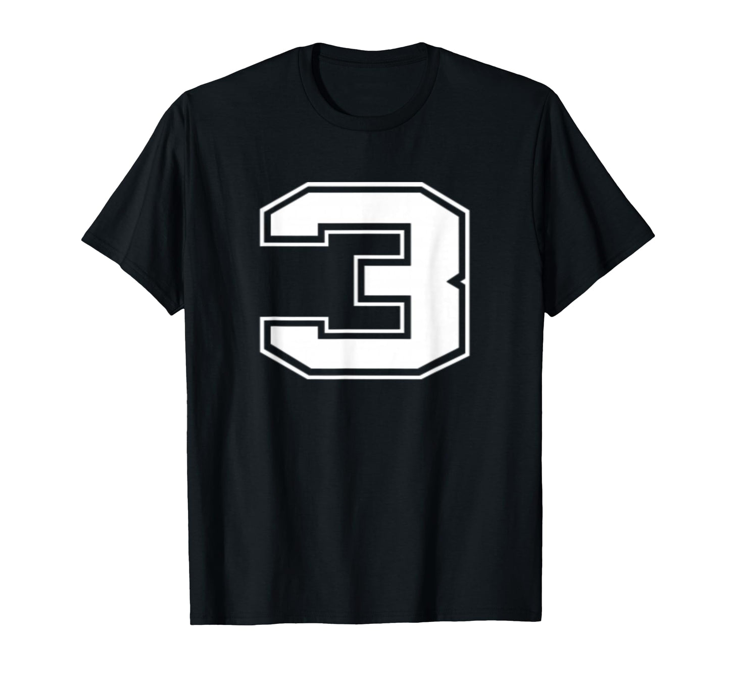 Number 3 Baseball Football Soccer T-Shirt - Custom Art Print Men Women - T-Shirt, Sweatshirt, Hoodie