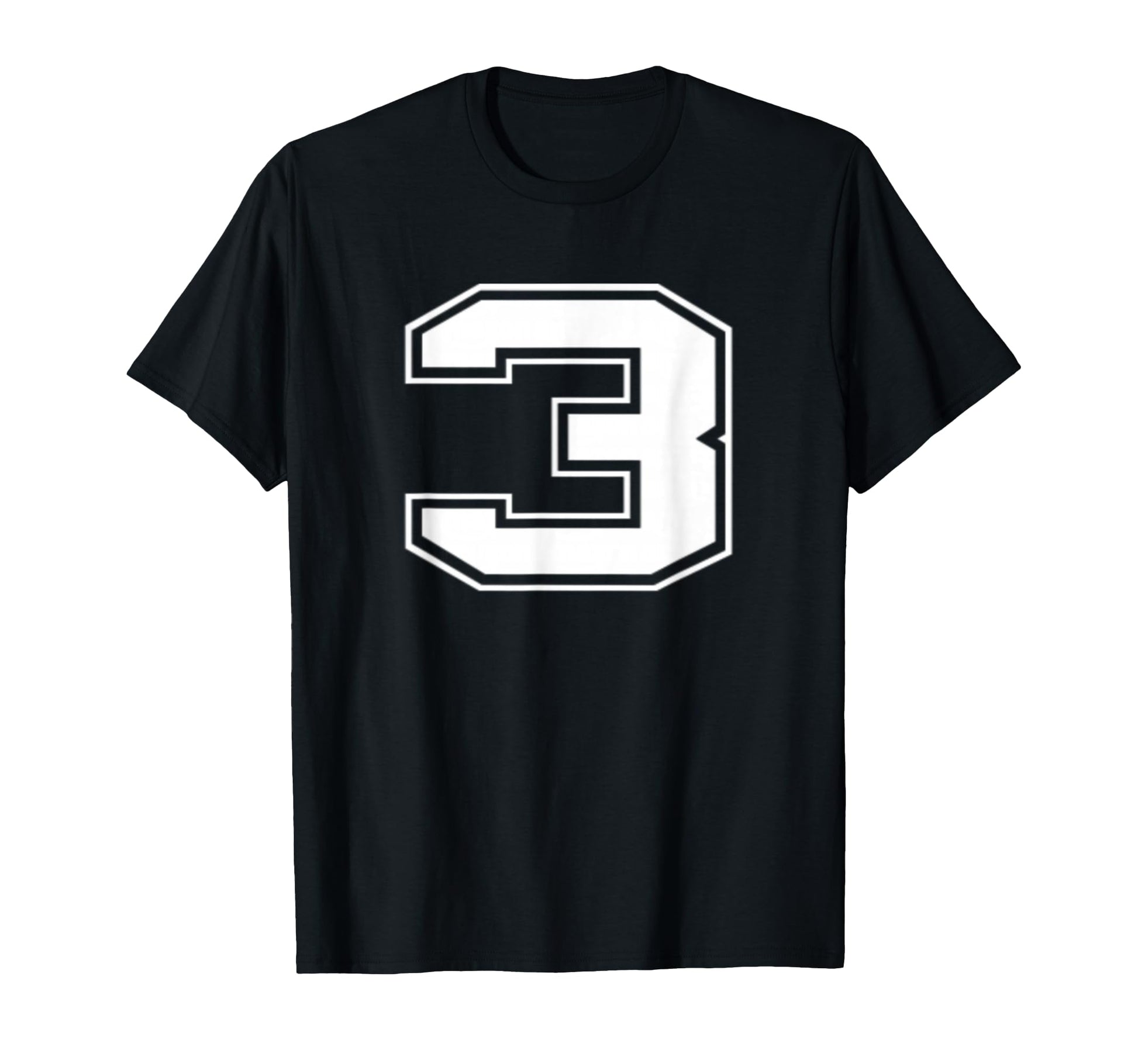 Number 3 Baseball Football Soccer T-Shirt - Custom Art Print Men Women - T-Shirt, Sweatshirt, Hoodie