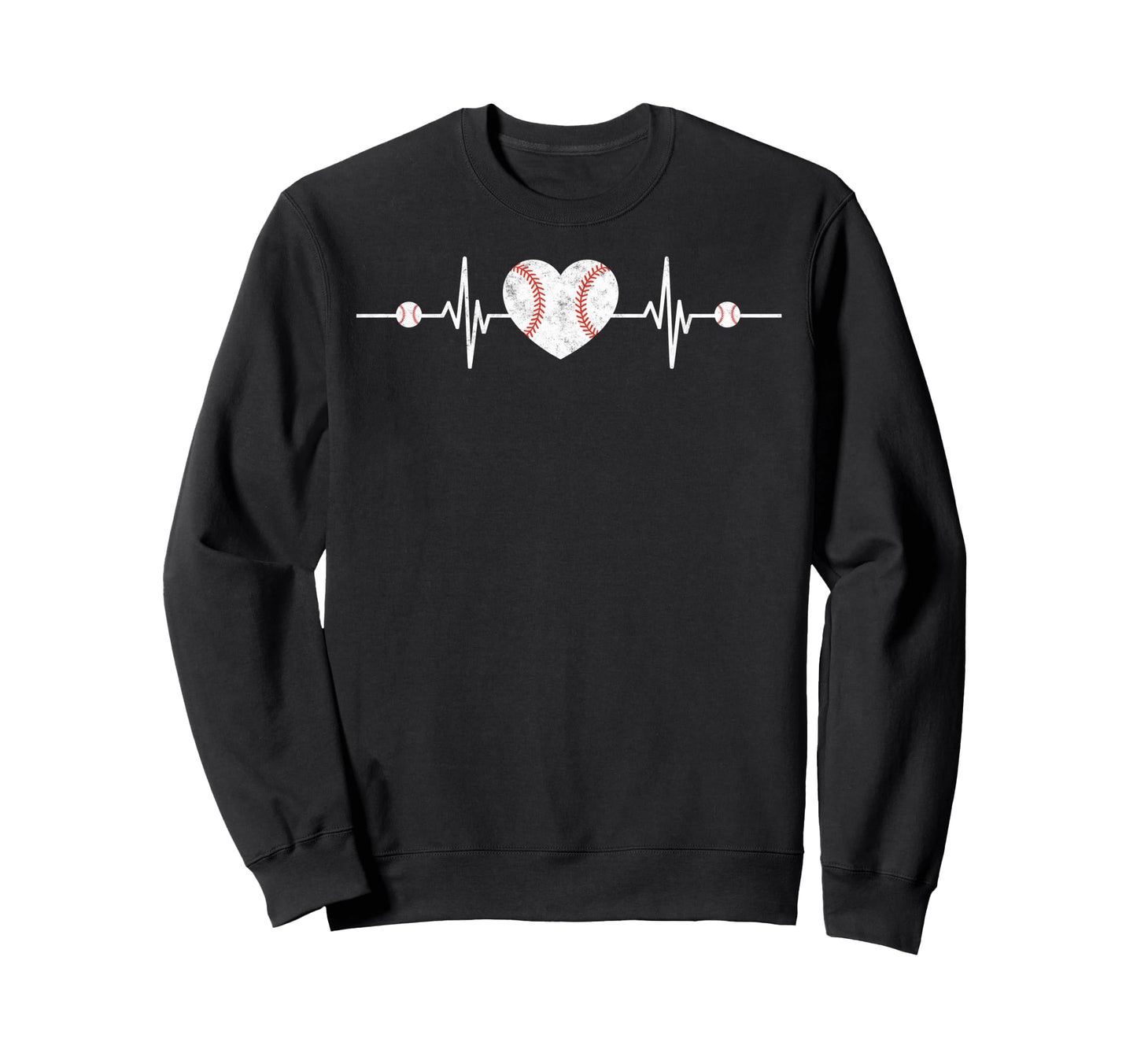 Baseball Player Heart Heartbeat Coach Sweatshirt - Minimalist Print Unisex - T-Shirt, Sweatshirt, Hoodie
