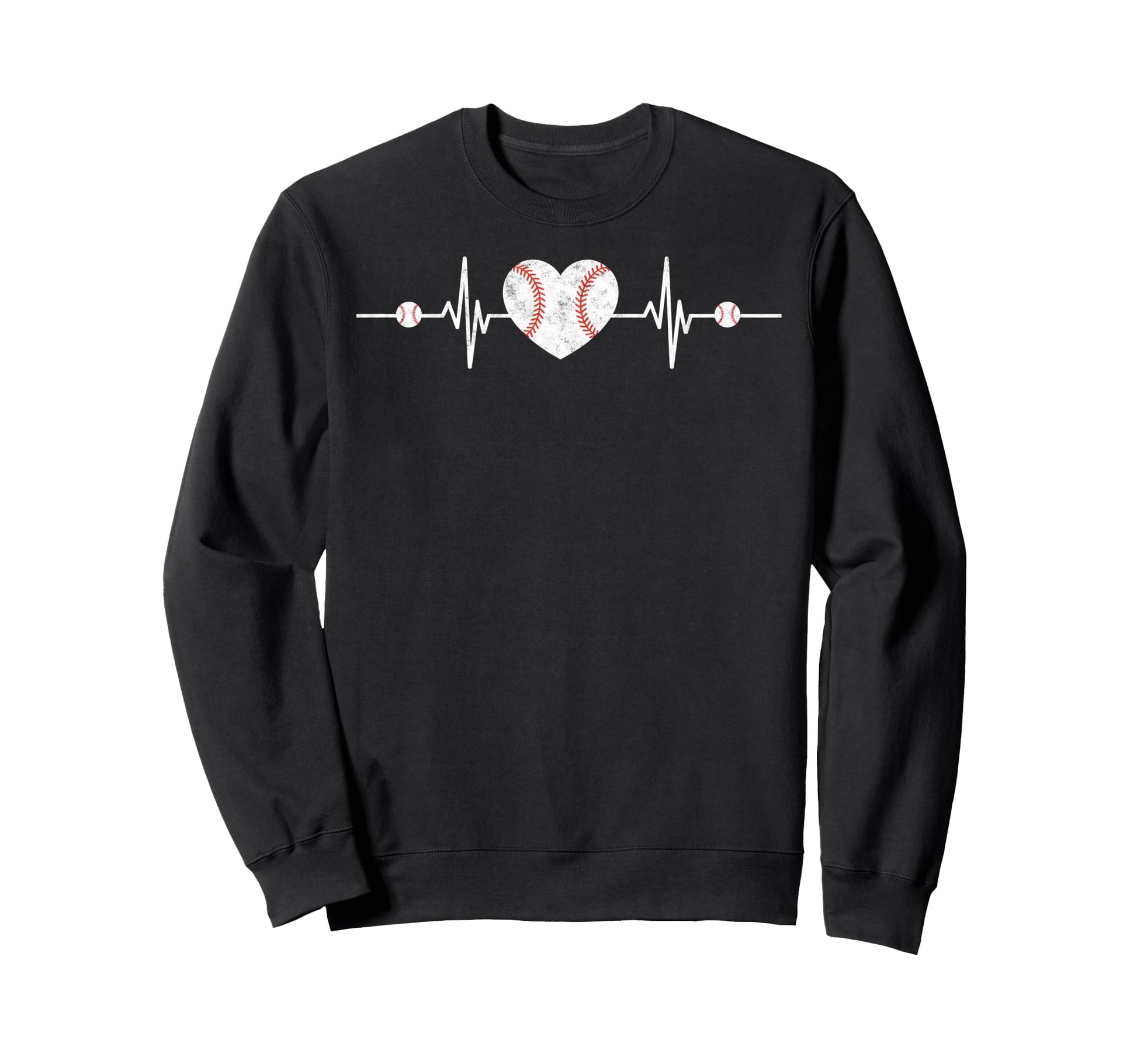 Baseball Player Heart Heartbeat Coach Sweatshirt - Minimalist Print Unisex - T-Shirt, Sweatshirt, Hoodie