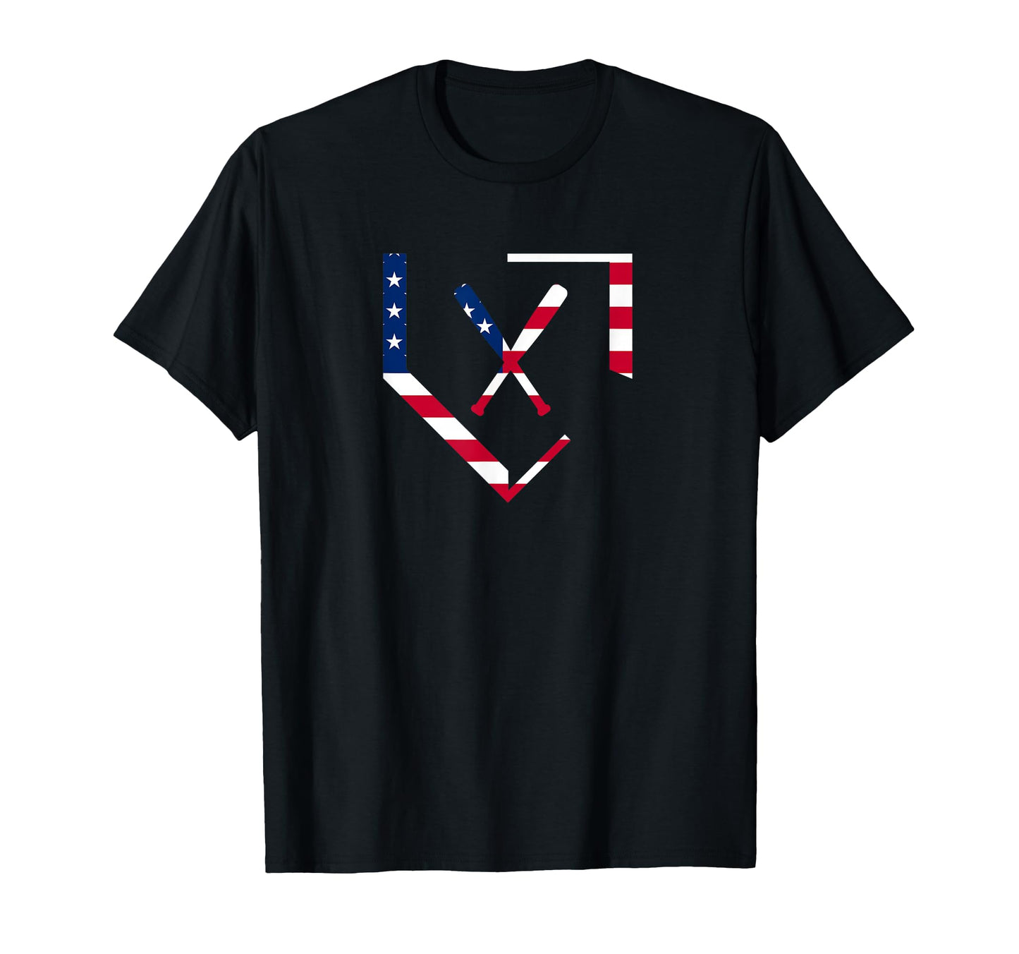 Stars And Stripes Home Plate Baseball T-Shirt - Custom Art Print Men Women - T-Shirt, Sweatshirt, Hoodie