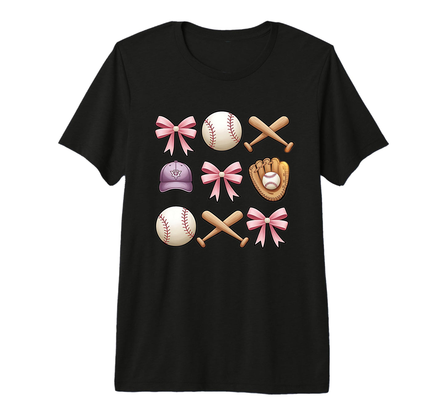 Baseball Coquette Bow Mom Sister Tri Blend T-Shirt - Unique Graphic Unisex - T-Shirt, Sweatshirt, Hoodie