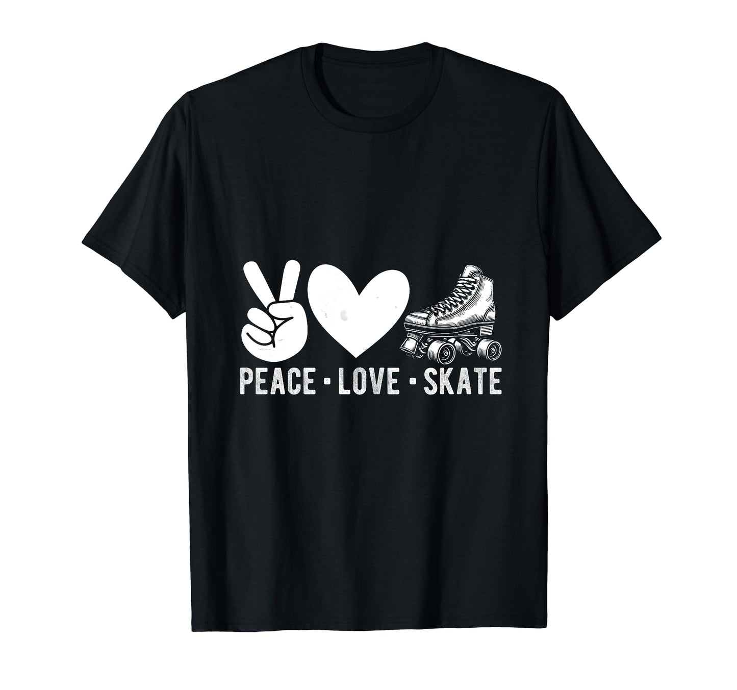 Peace Love Skate Roller Skating Peace T-Shirt - Unique Graphic for Adults - T-Shirt, Sweatshirt, Hoodie