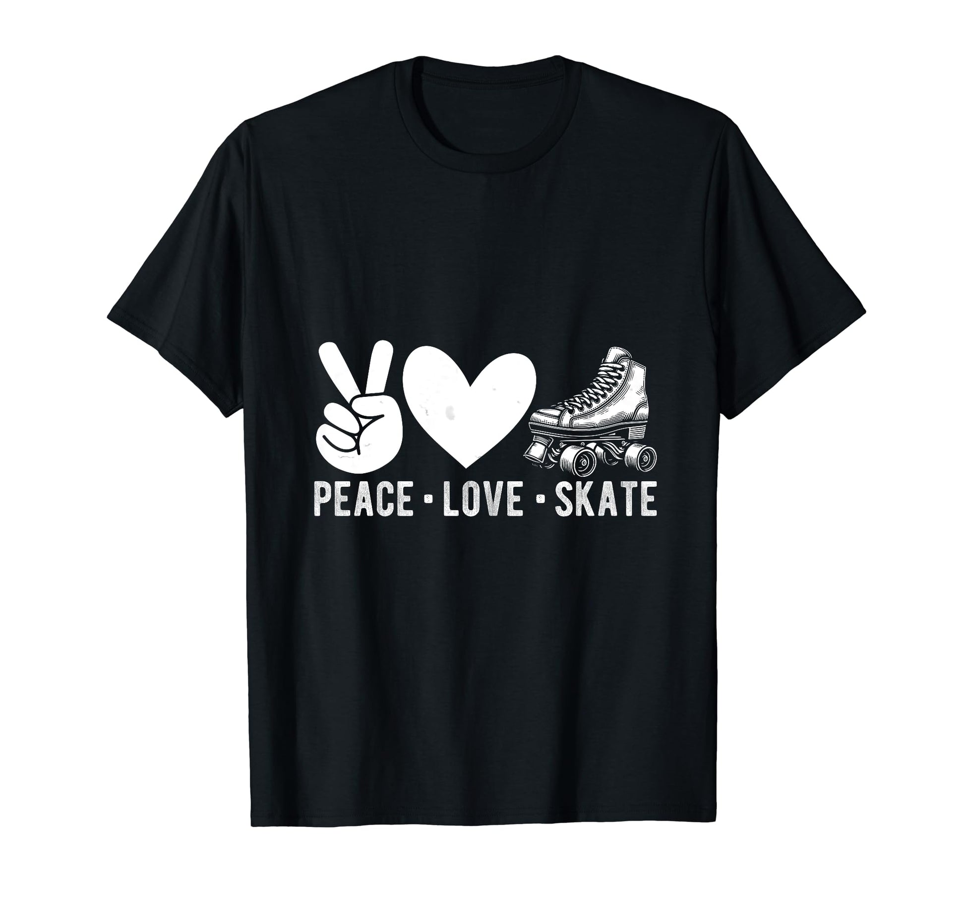 Peace Love Skate Roller Skating Peace T-Shirt - Unique Graphic for Adults - T-Shirt, Sweatshirt, Hoodie