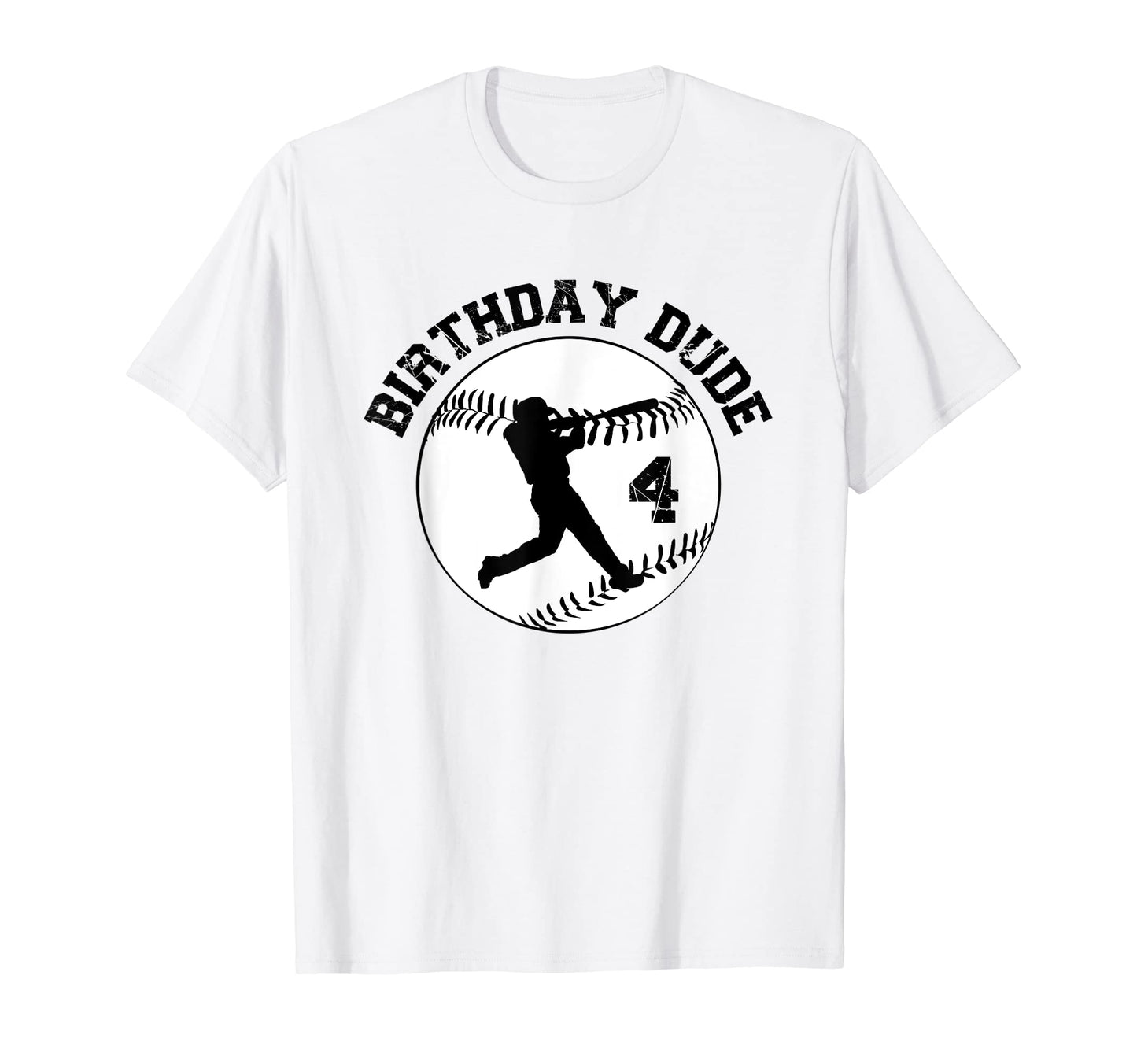 4 Year Old 4Th Birthday Dude Baseball T-Shirt - Streetwear Style Unisex - T-Shirt, Sweatshirt, Hoodie