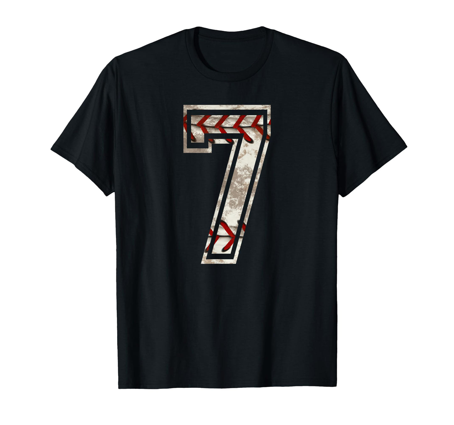 Baseball Jersey Number 7 Distressed T-Shirt - Fun Novelty Design Unisex - T-Shirt, Sweatshirt, Hoodie