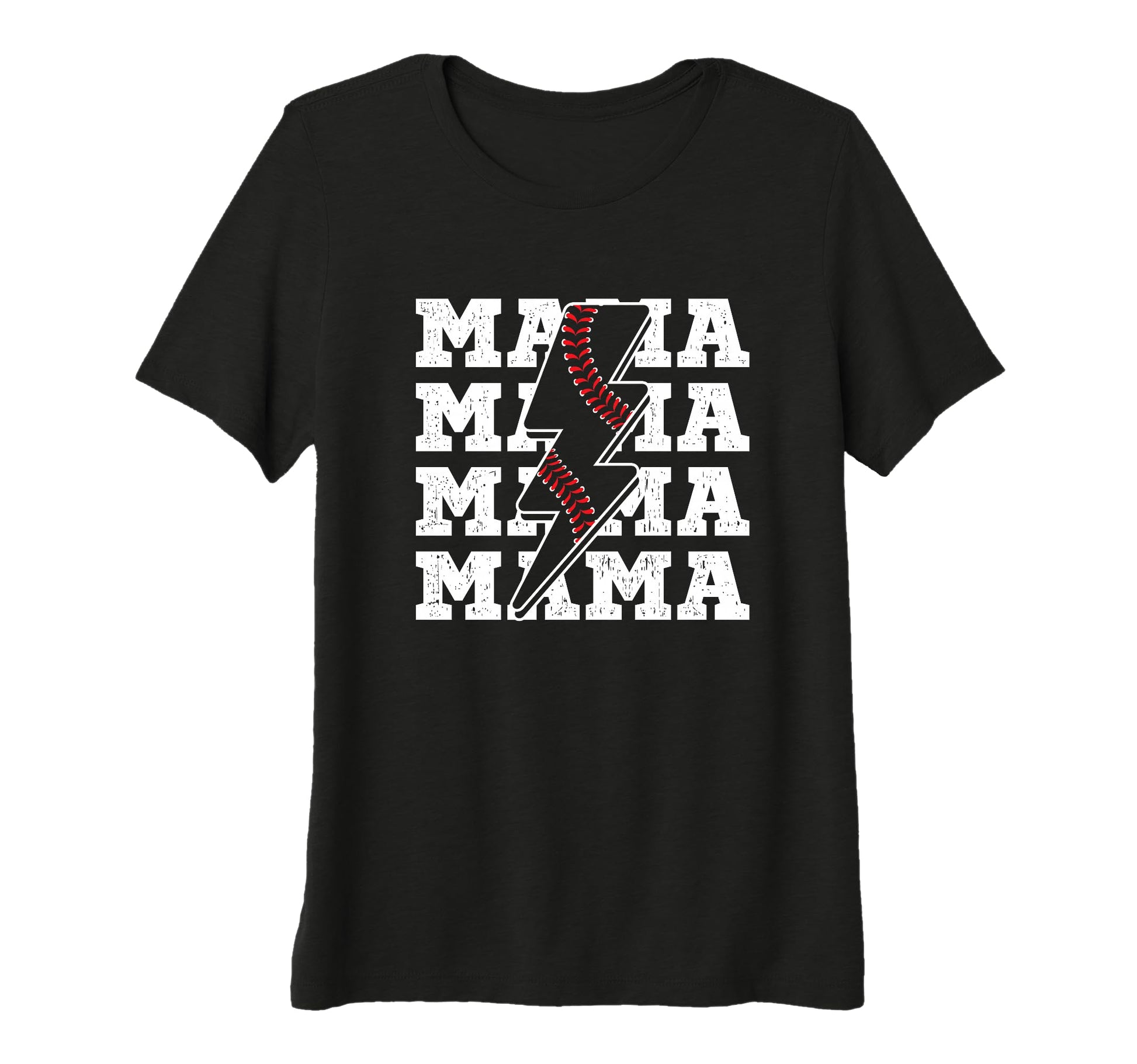 Womens Baseball Mama Distressed T-Shirt - Casual Everyday Wear Unisex - T-Shirt, Sweatshirt, Hoodie